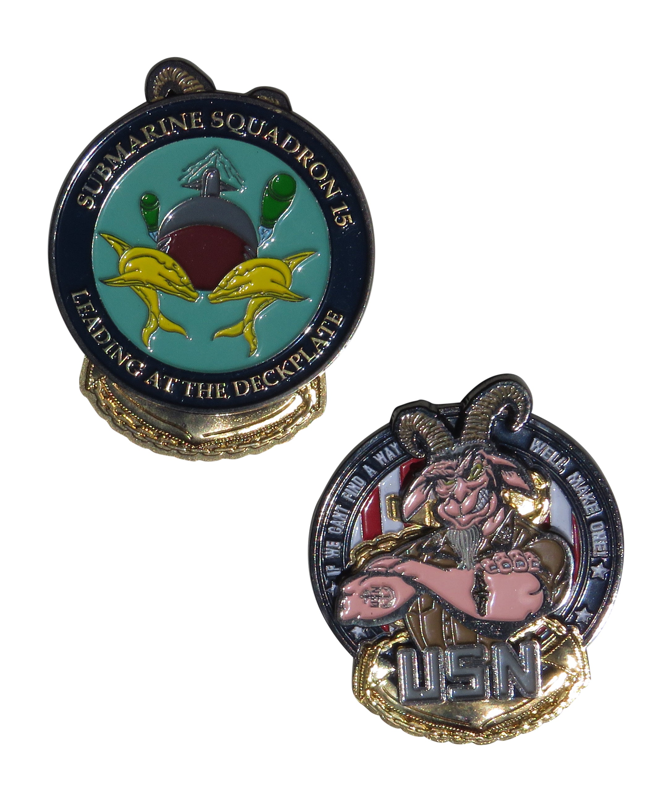 US Navy Submarine Squadron 15 Leading At The Deckplate USN Challenge Coin