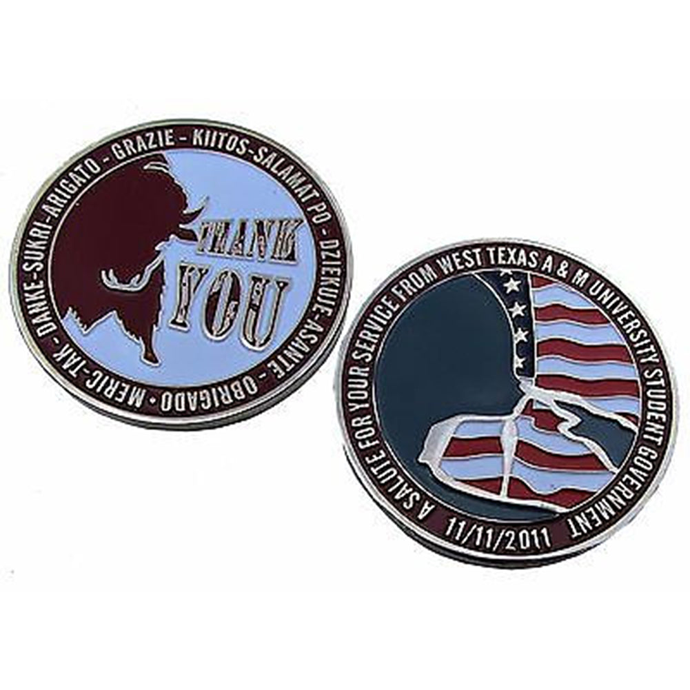Salute For Your Service From West Texas A&M University Challenge Coin
