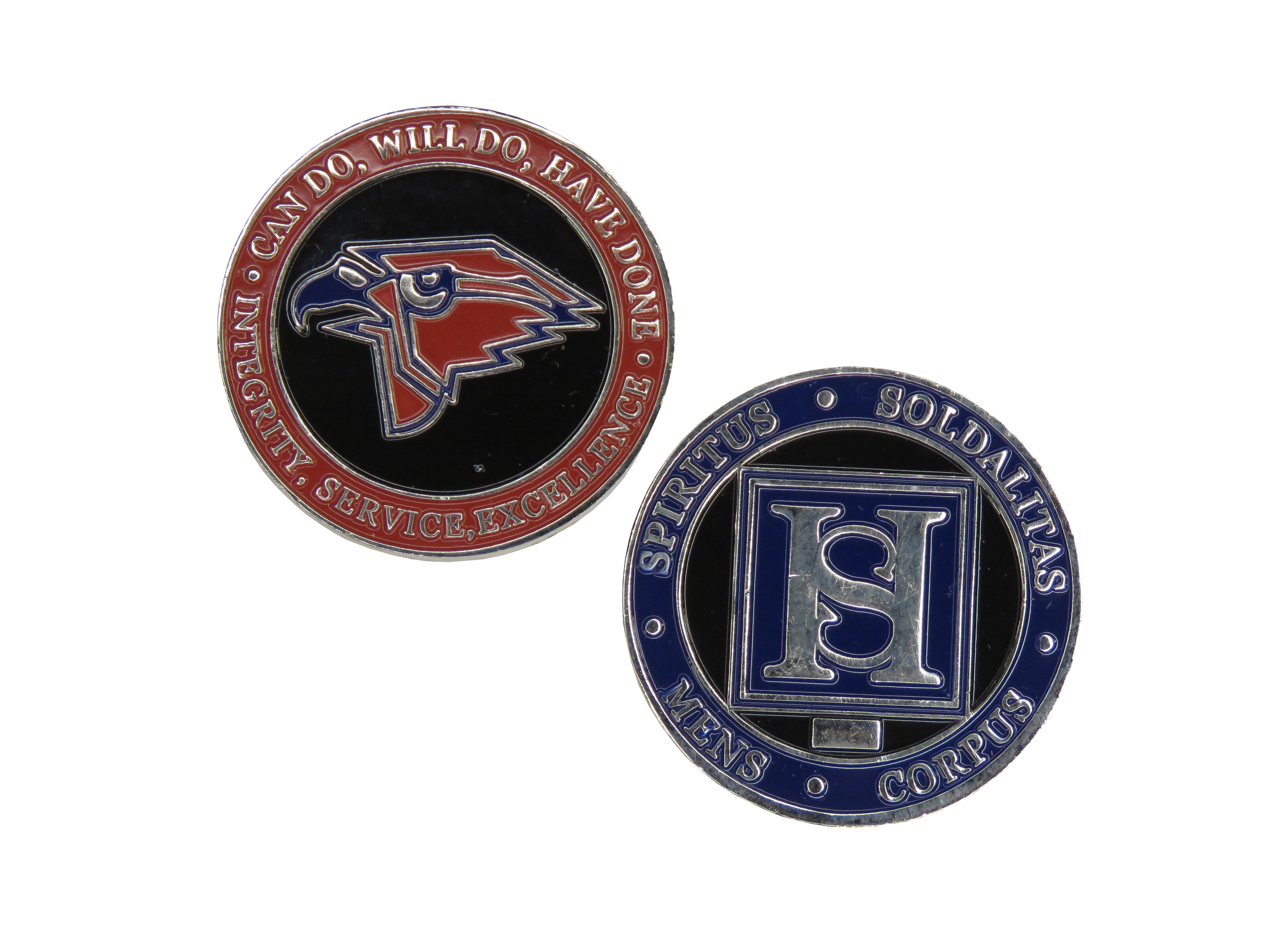 Spiritus Soldalitas Mens Corpus  HS or SH Red Bird Challenge Coin