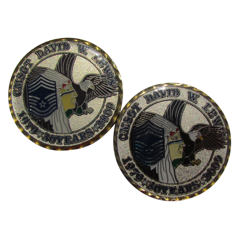 US Air Force Chief Master Sergeant David W. Lewis 30 Years Challenge Coin