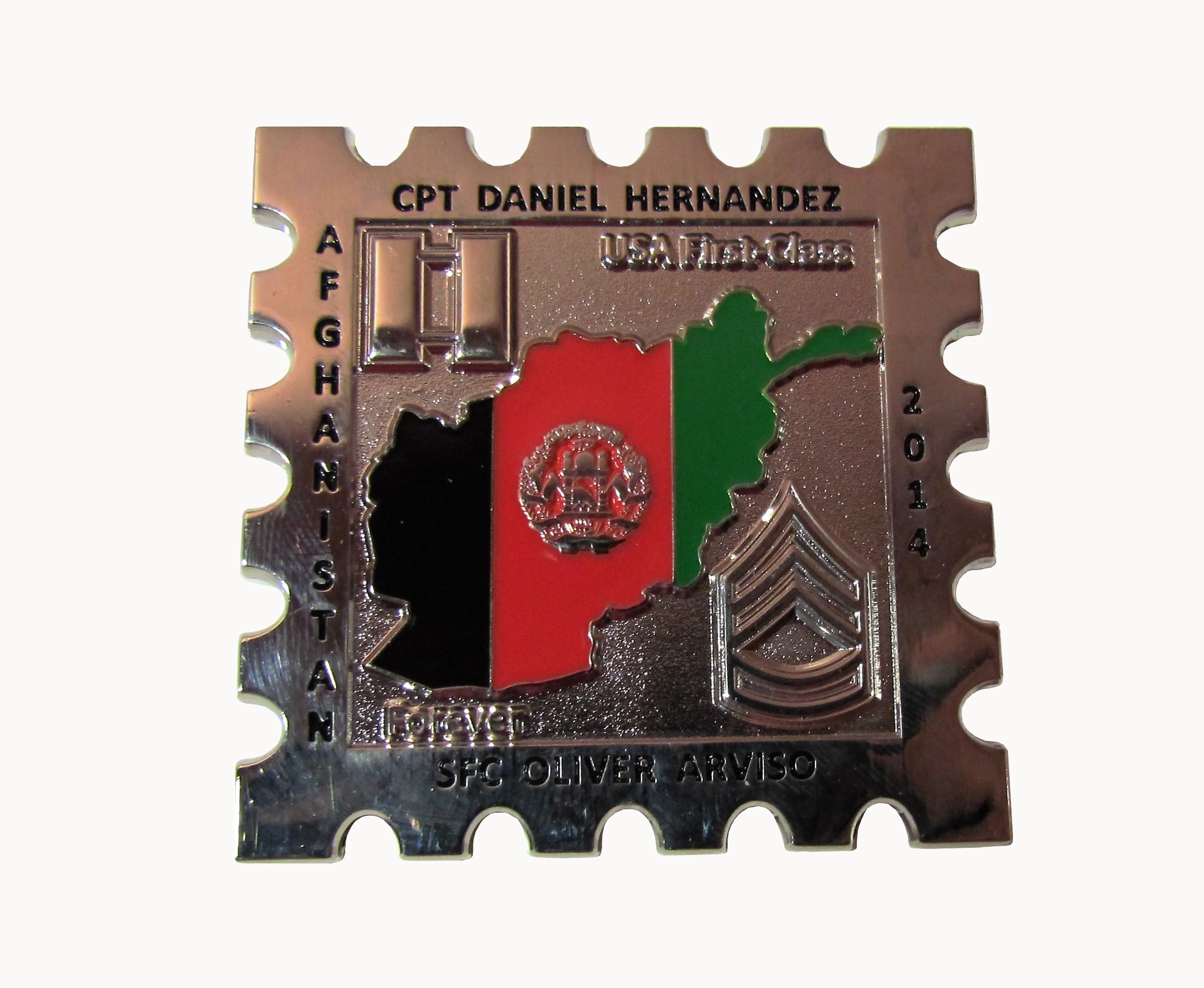 US Afghanistan CPC Daniel Hernandez 2014 5FC Oliver Arviso Challenge Coin