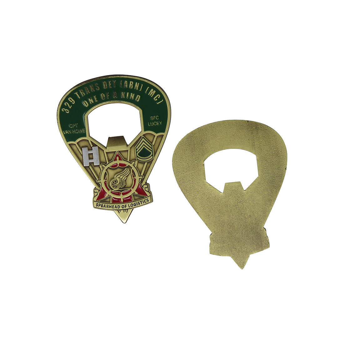 US Army 329 Trans Det Bottle Opener Challenge Coin