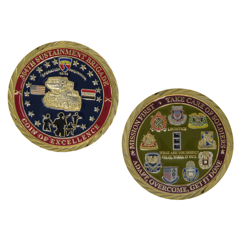 US Army 304th Sustainment Brigade Coin Of Excellence Challenge Coin
