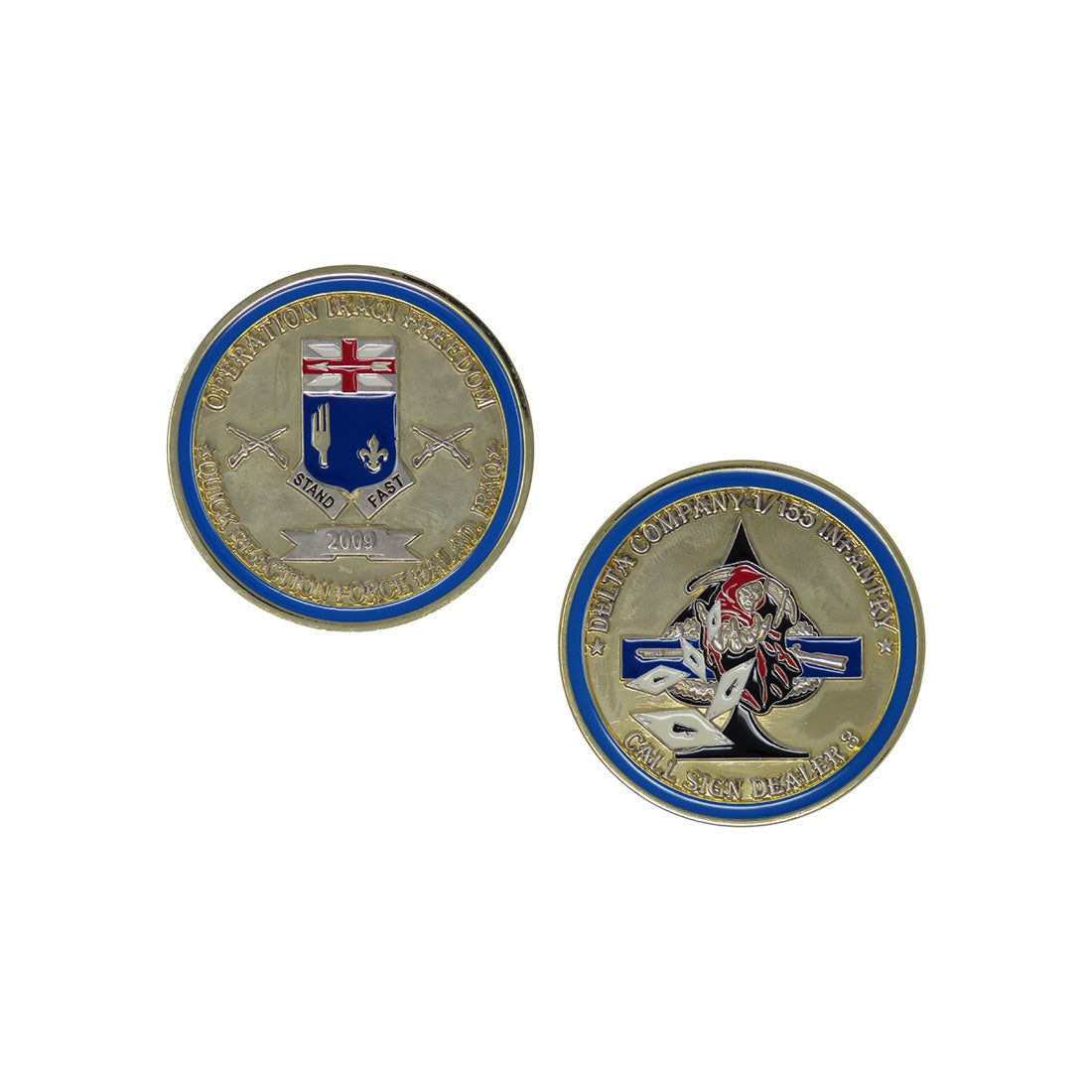 US Army Delta Company 1/155 Infantry Operations Iraqi Freedom Challenge Coin