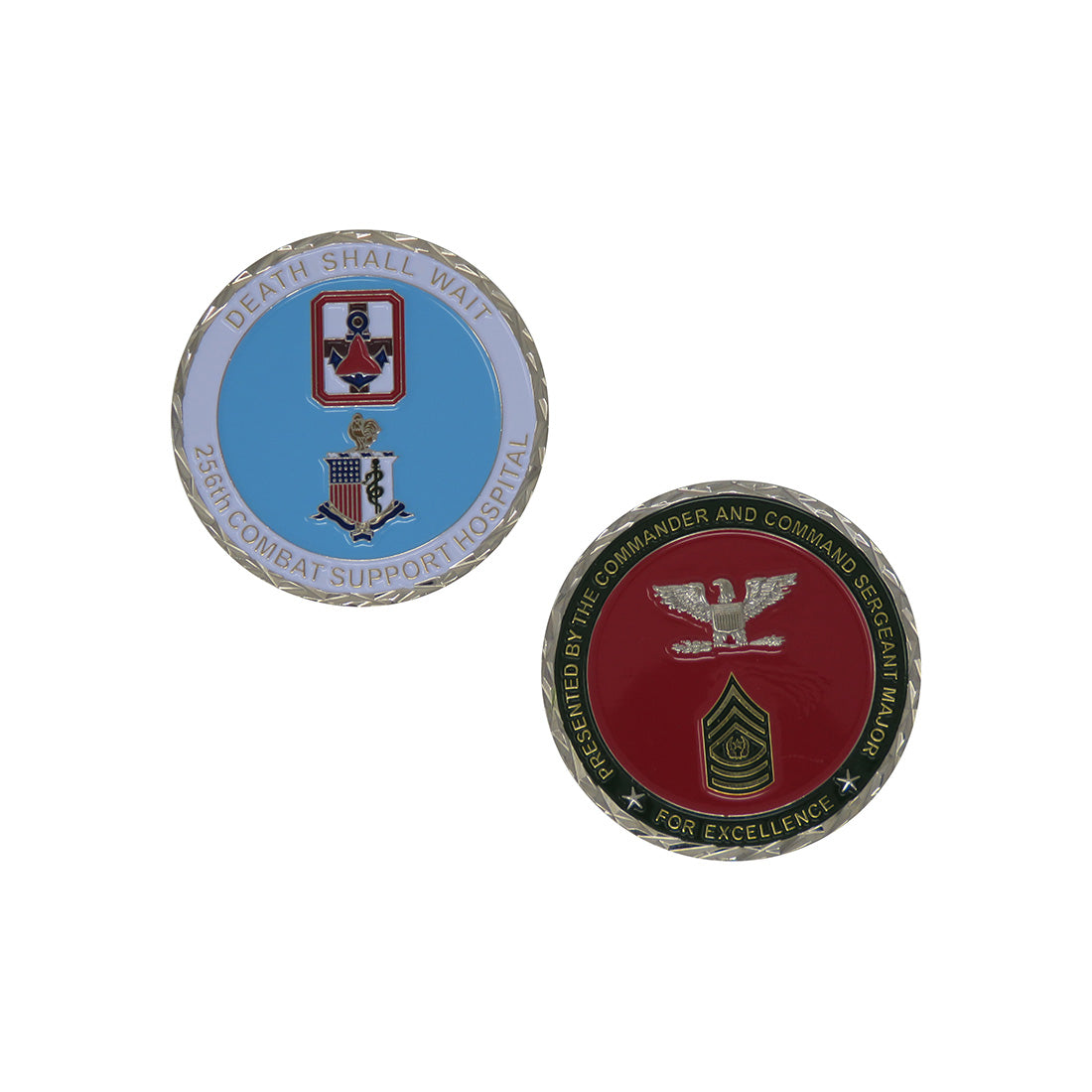 US Army Death Shall Wait 256th Combat Support Hospital Challenge Coin