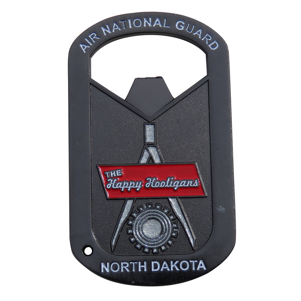 US Air National Guard Happy Hooligans North Dakota Bottle Opener Challenge Coin