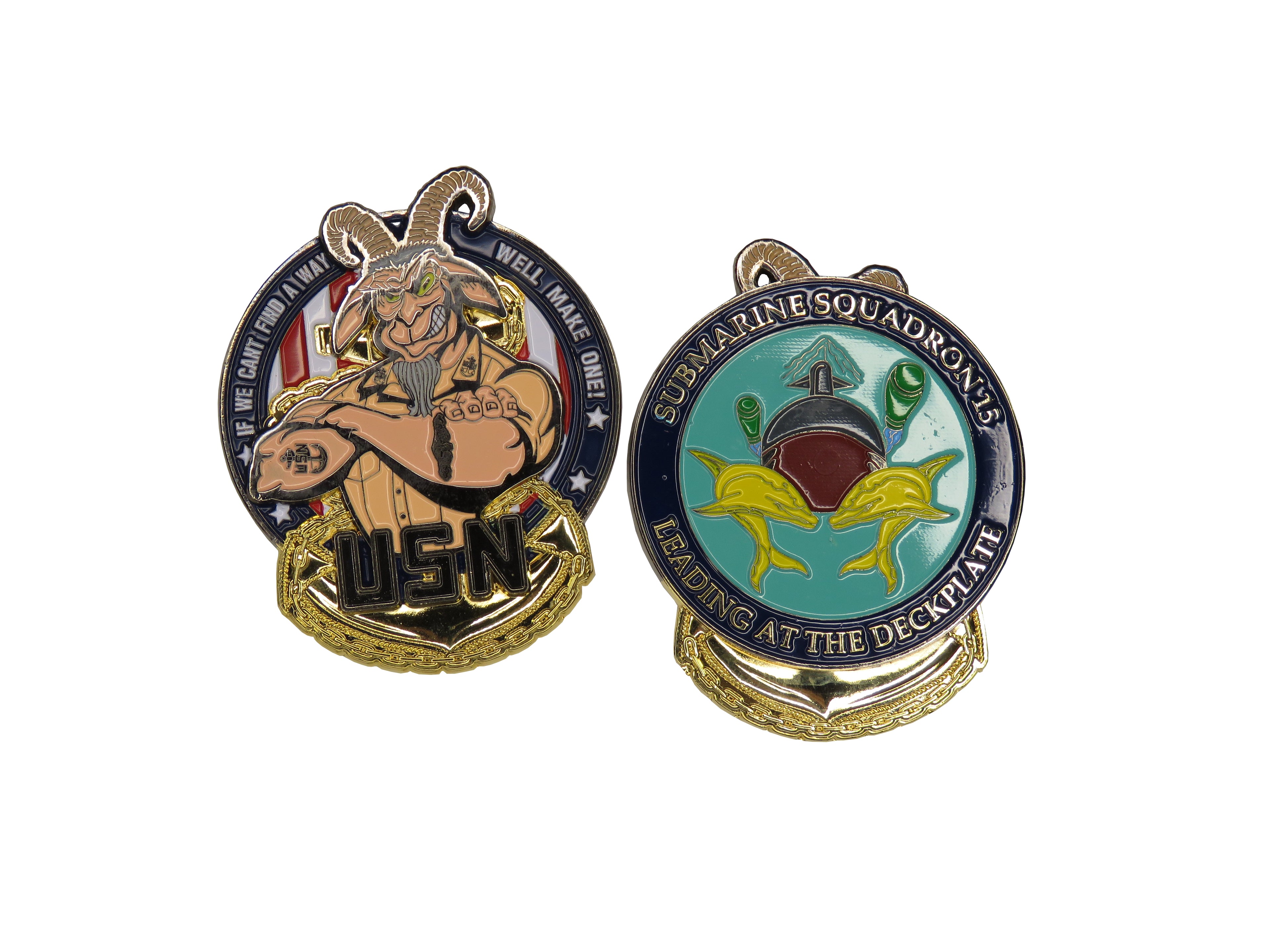 US Navy Submarine Squadron 15 Leading at the Deckplate Chief USN Challenge Coin