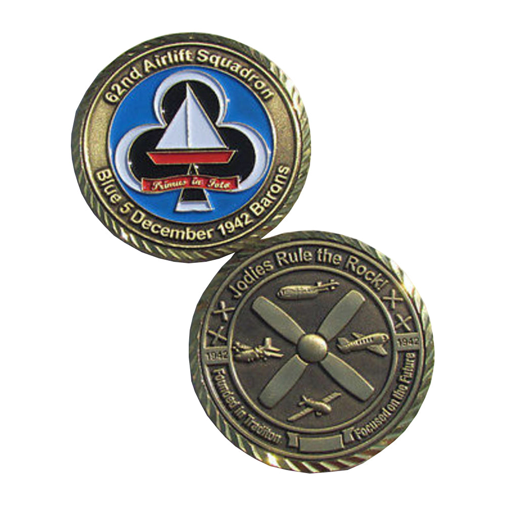 USAF 62nd Airlift Squadron Blue Barons Challenge Coin