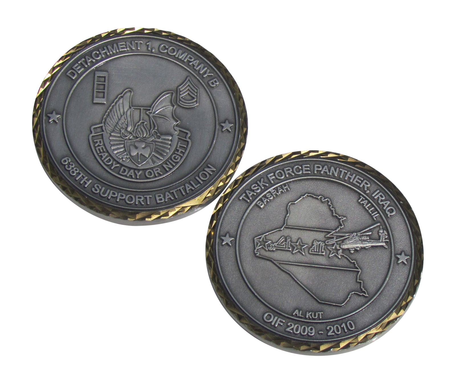 Detachment 1 CompanyB 638th Aviation Support Battalion Challenge Coin
