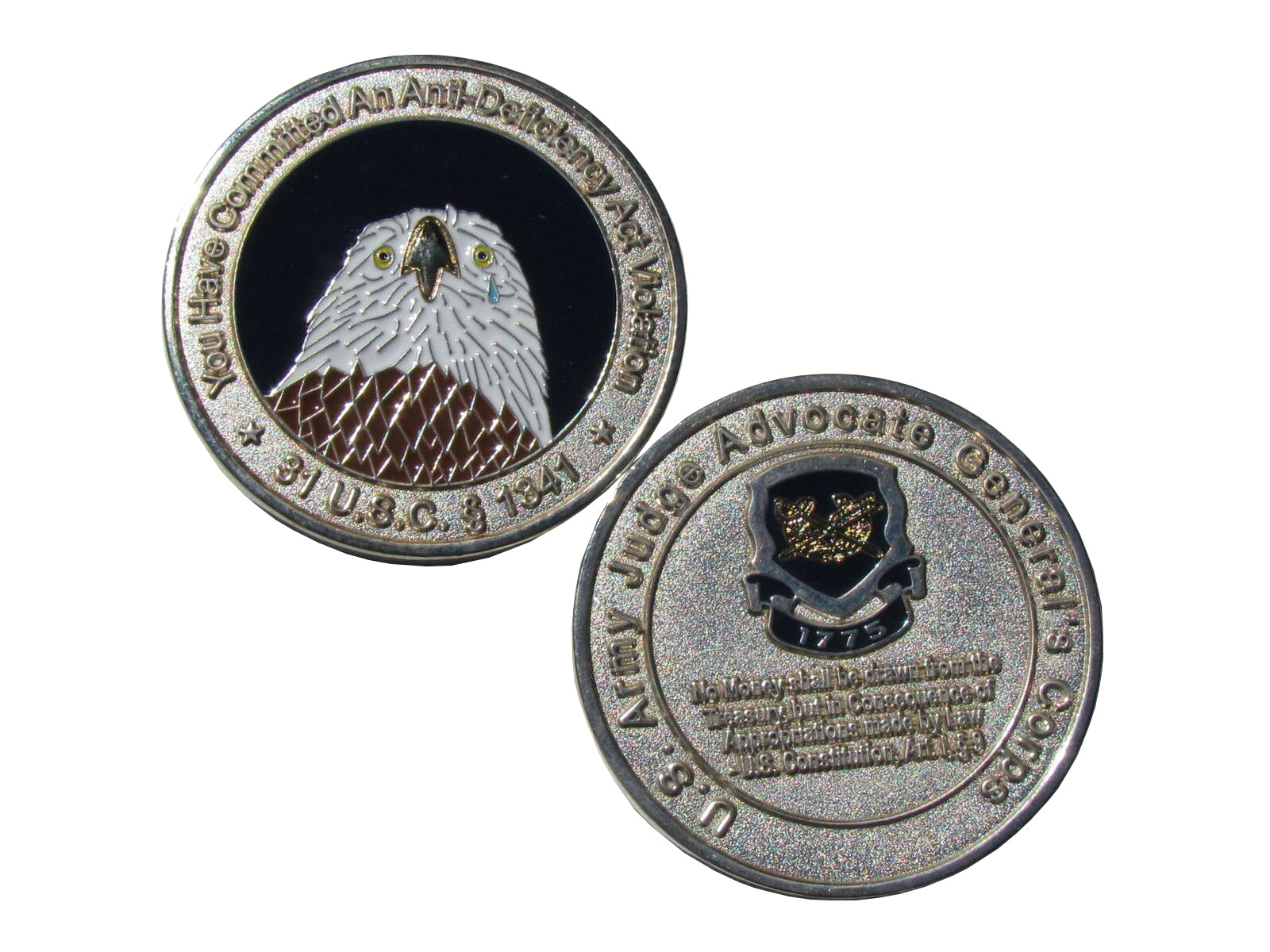 US Army Judge Advocate General Corps 31 USC 1941 Challenge Coin