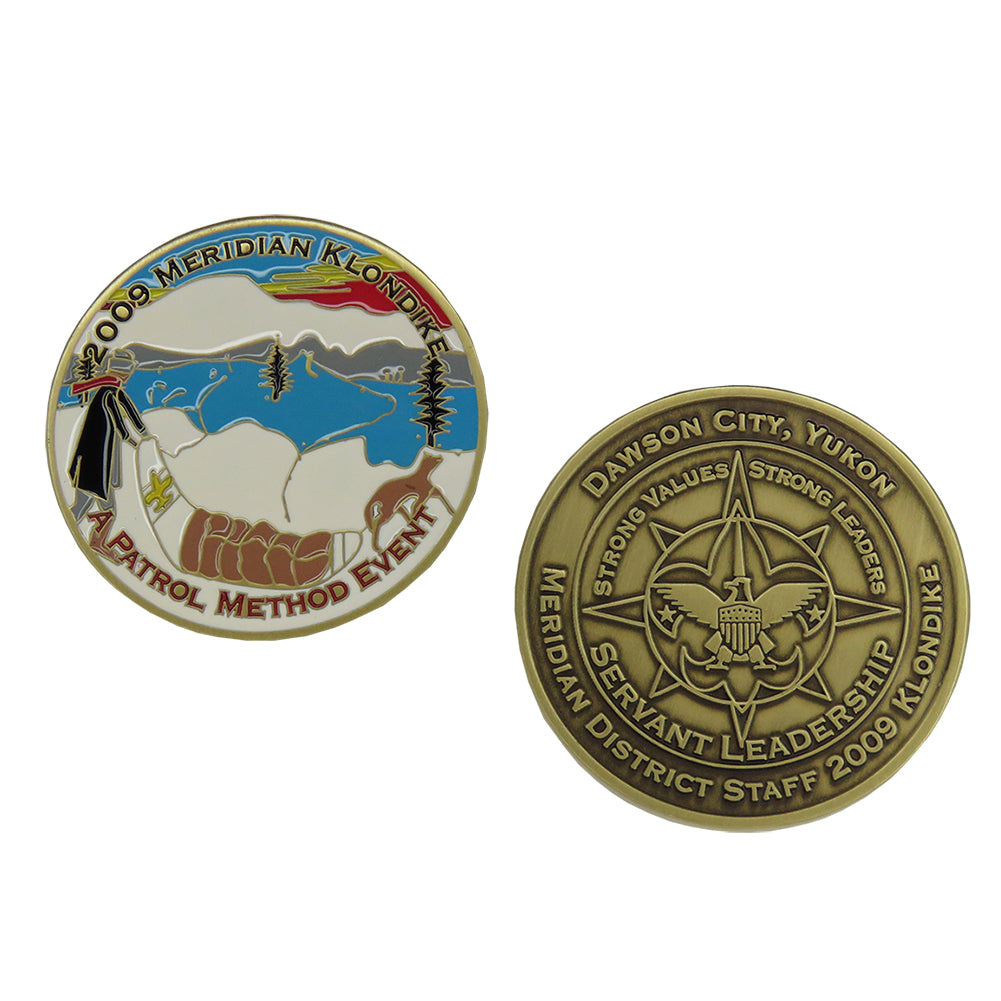 2009 Meridian Klondike Challenge Coin Dawson City, Yukon Patrol Method Event