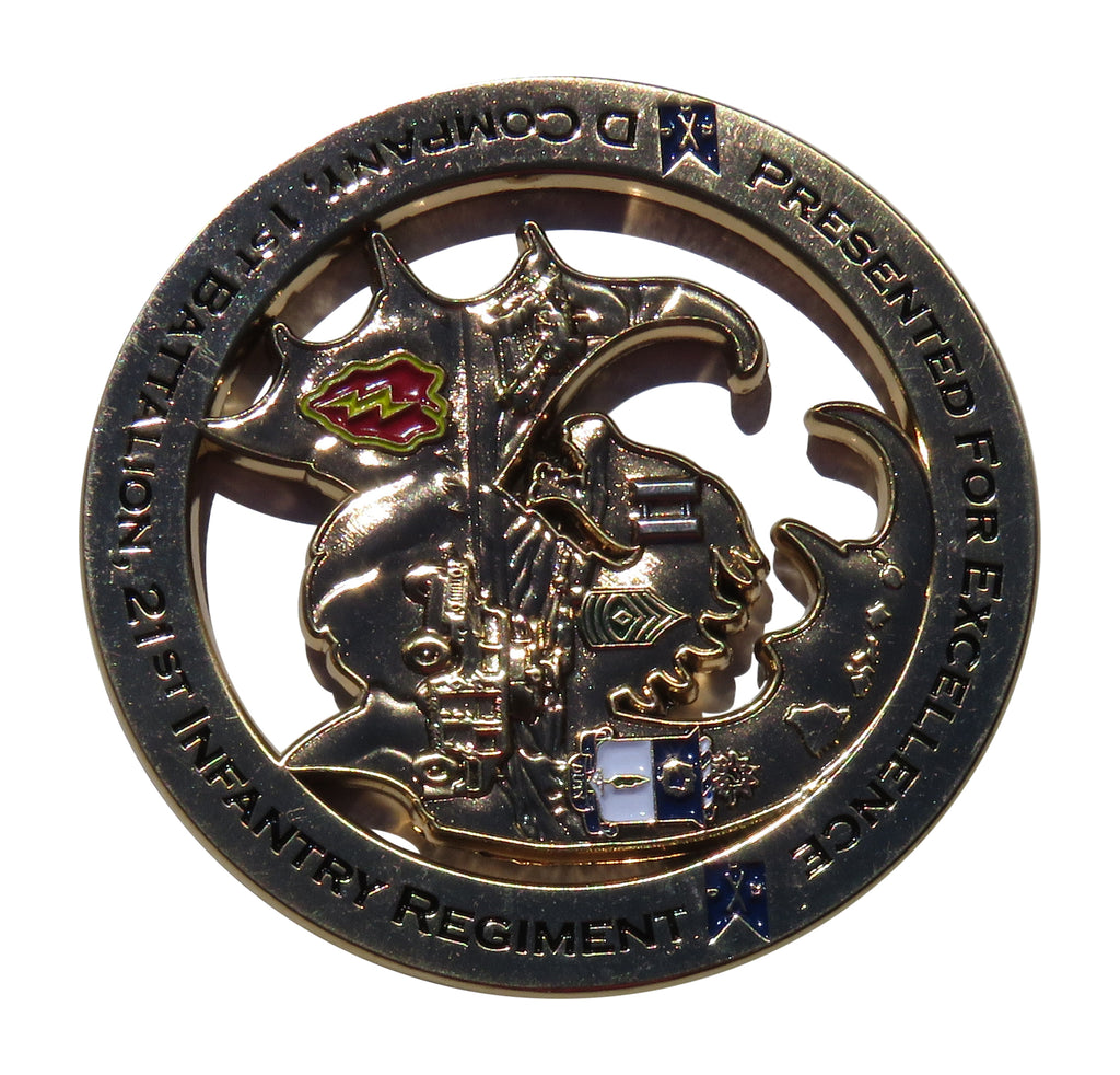 US Army D Company 1st Battalion Dragons Challenge Coin
