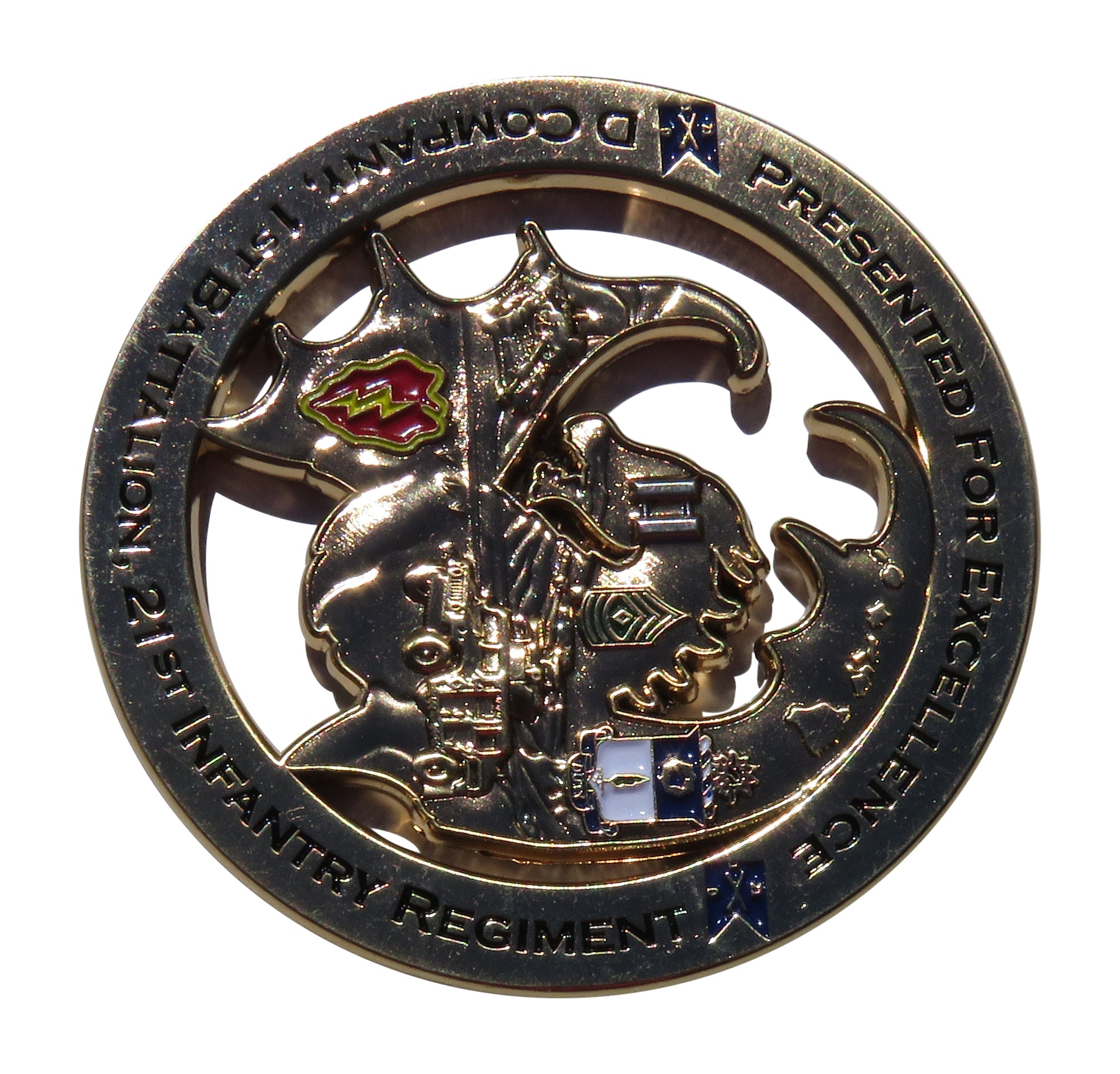 US Army D Company 1st Battalion Dragons Challenge Coin