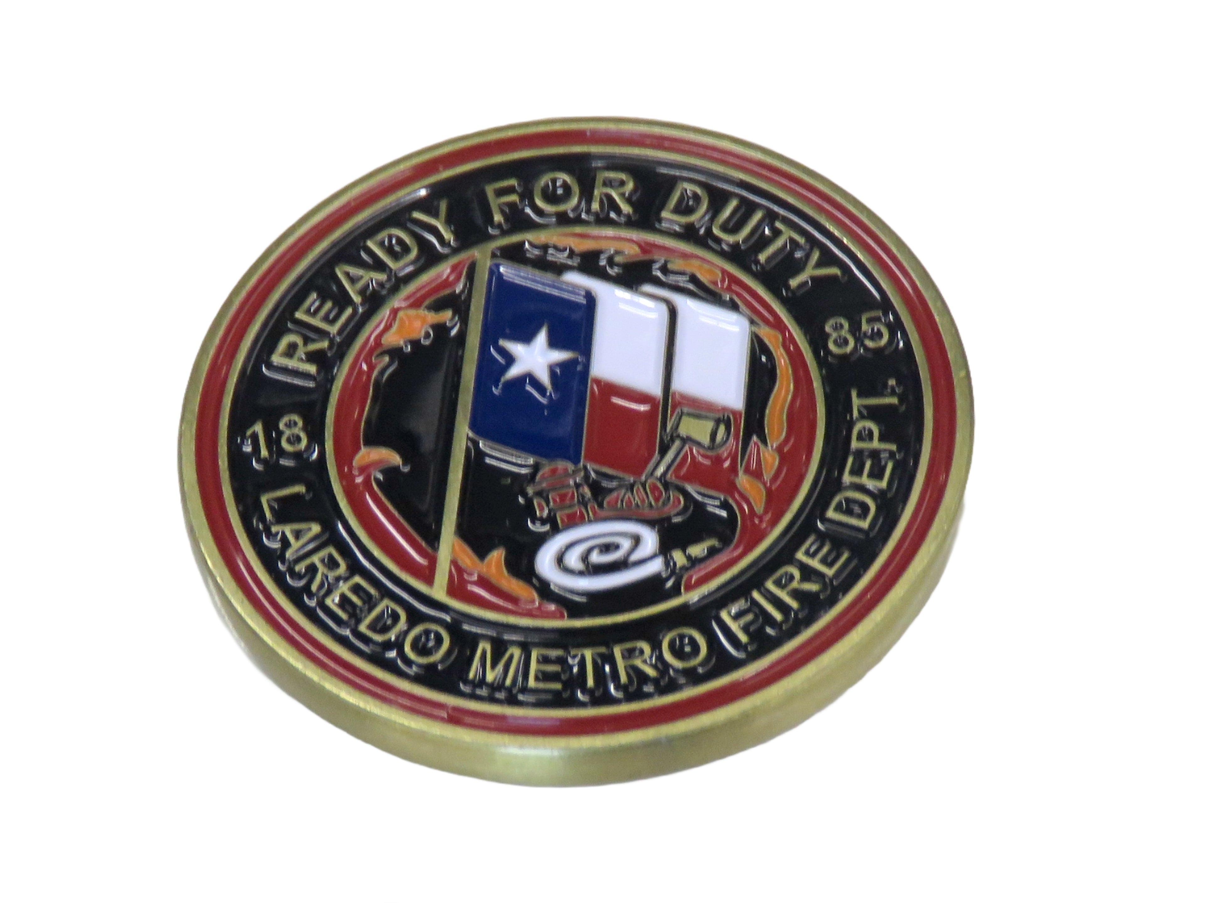 Laredo Metro Fire Dept Saint Florian, Ready for Duty 1885 Challenge Coin