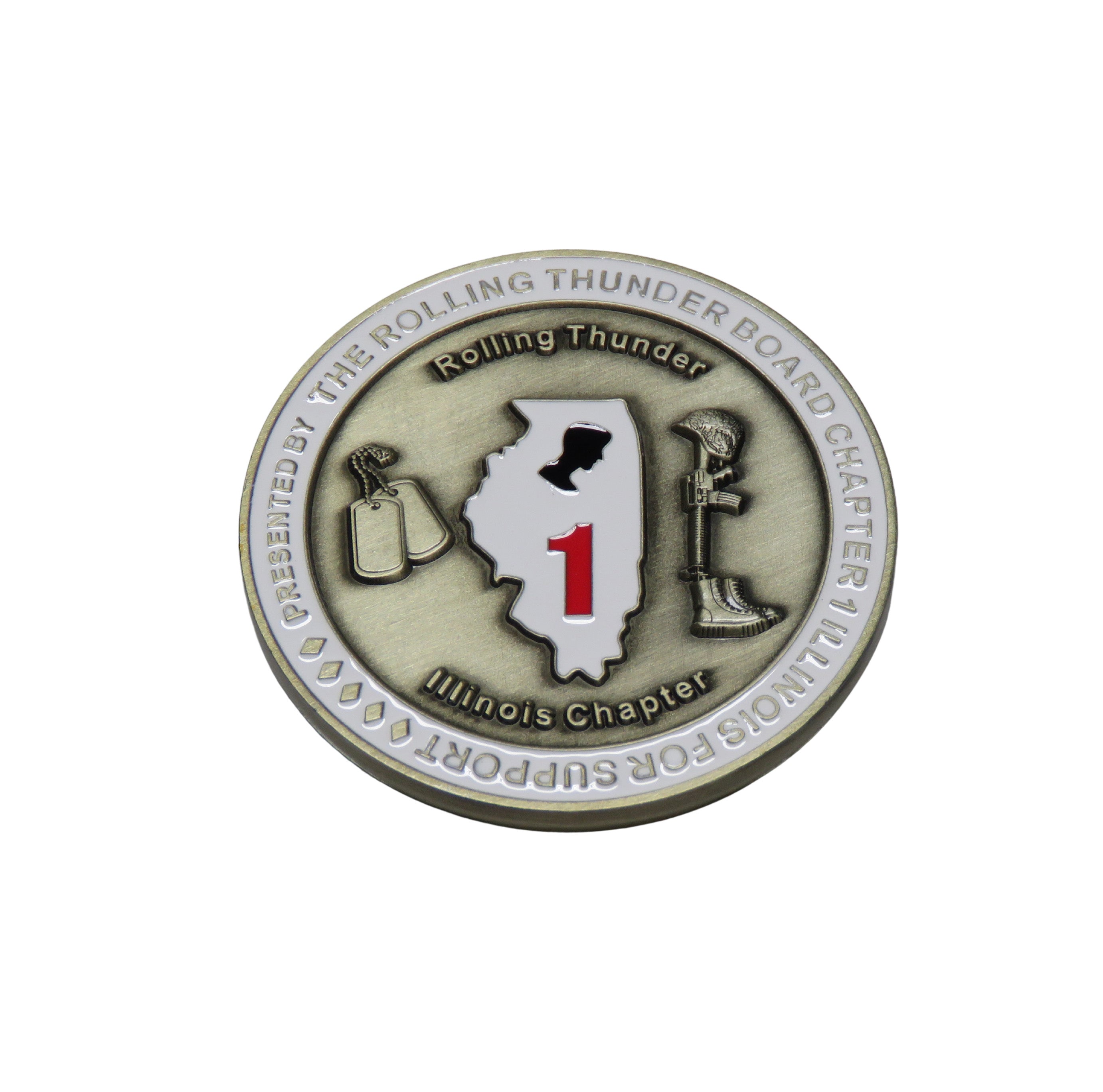POW MIA Rolling Thunder Chapter 1 IL Challenge Coin