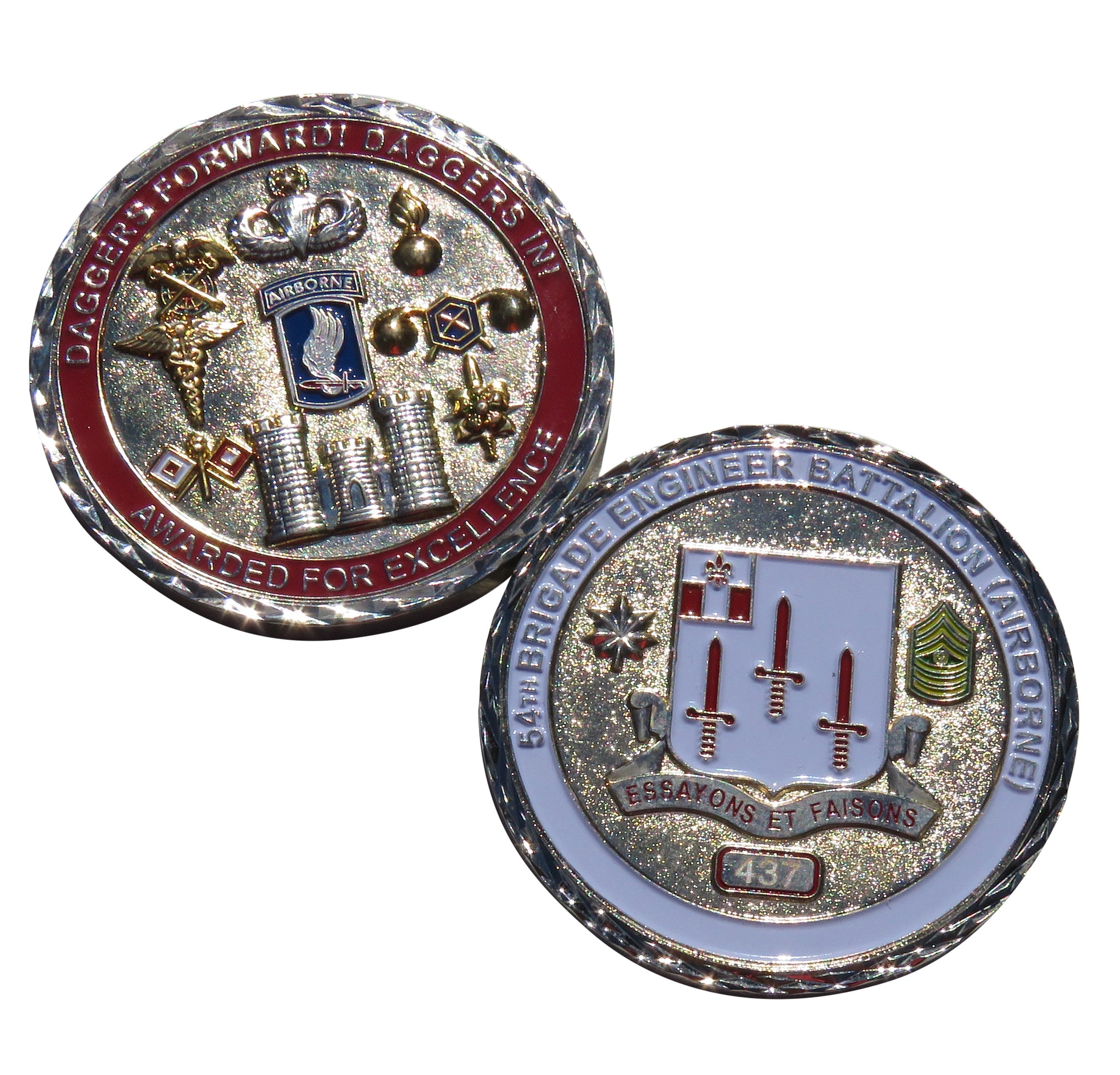 US Army 54th Brigade Engineer Battalion Airborne Challenge Coin