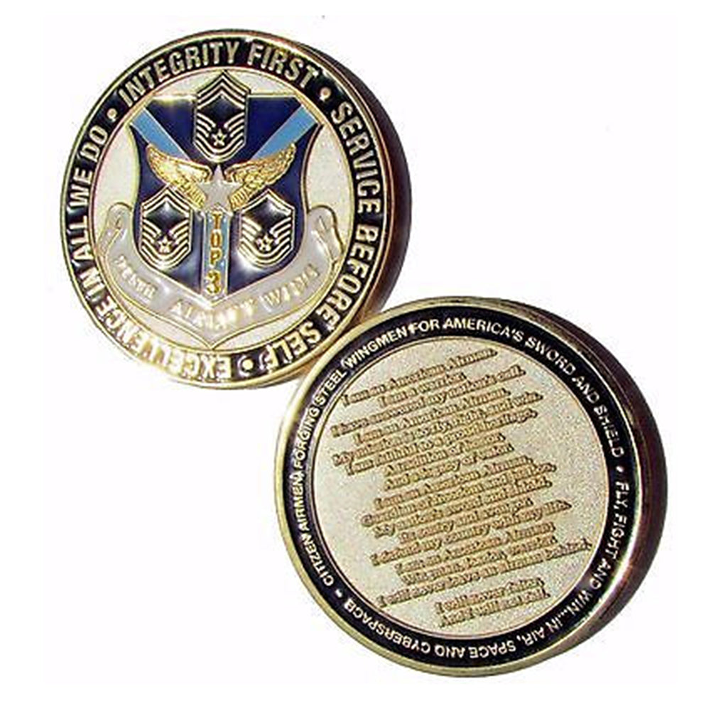 US Air Force Top 3 Chief Master Sergeant 911th Airlift Wing Challenge Coin