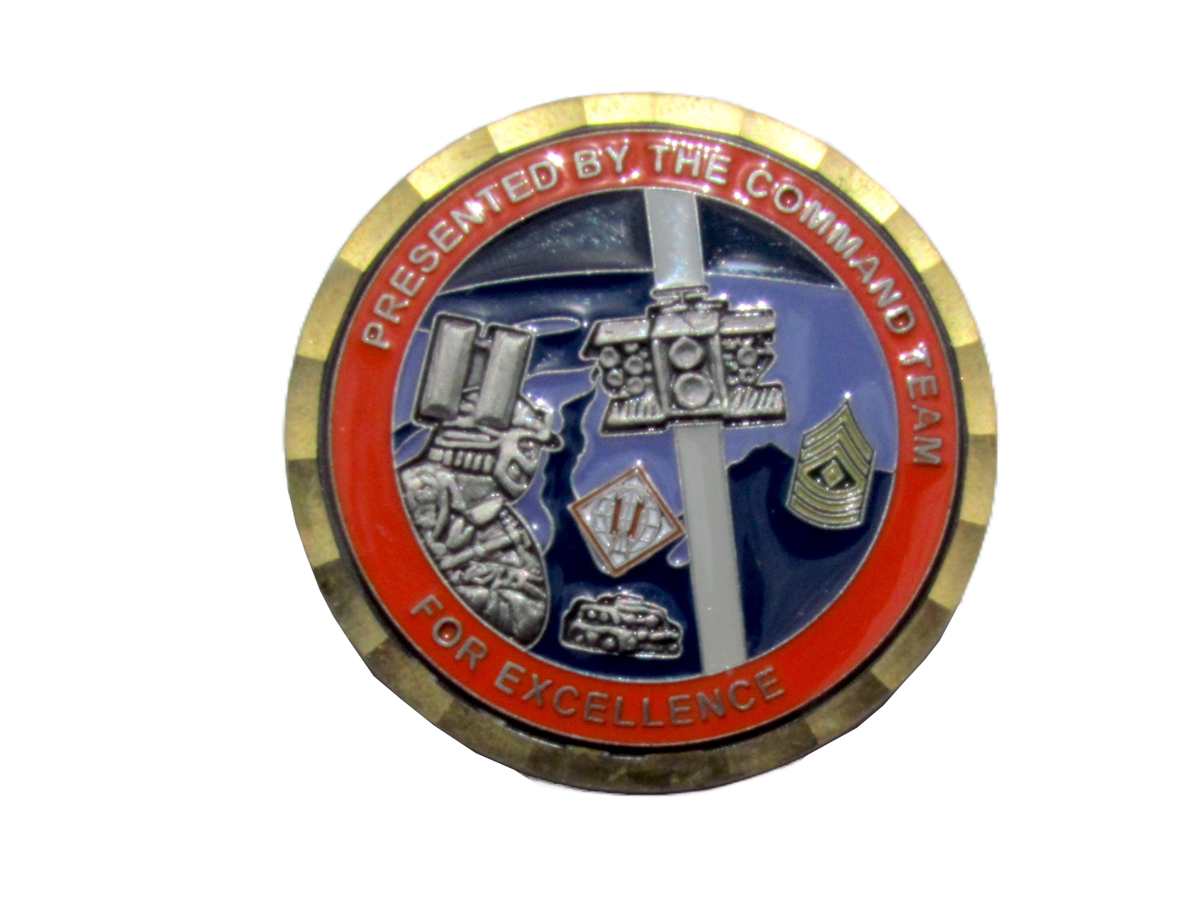 US Army 181st Signal Company Renegades Silvertone Accents Challenge Coin