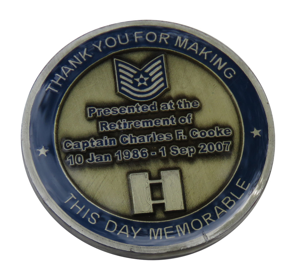 USAF Captain Charles F. Cook Retirement Challenge Coin