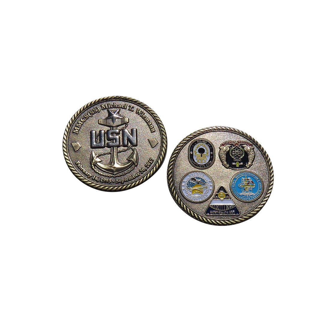 US Navy MMCS (SS)USN Michael T. Wiemann Retirement Challenge Coin