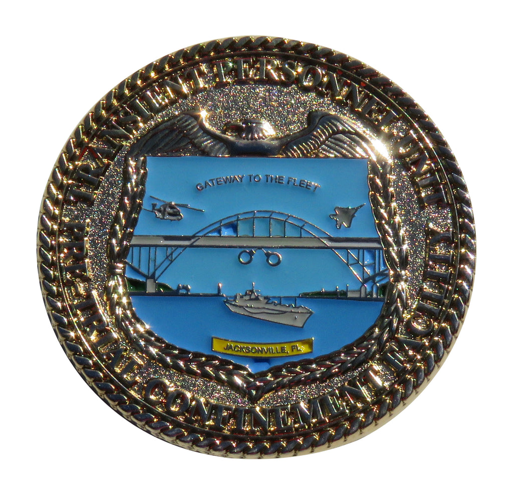 US Navy Transient Personal Unit Pre Trial Containment Facility Challenge Coin