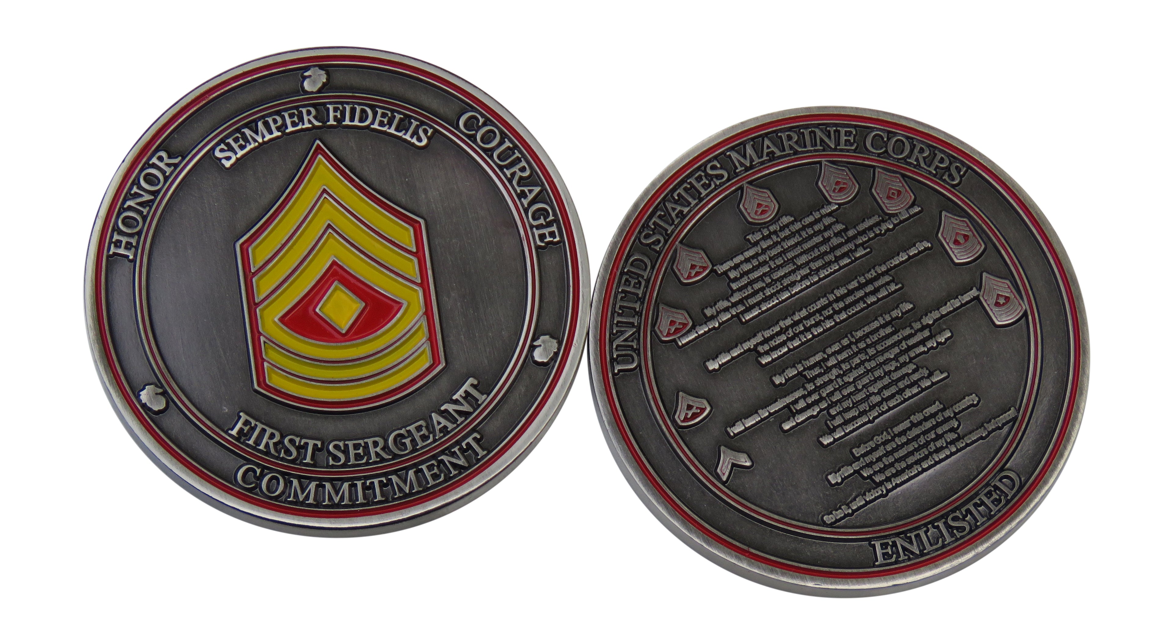US Marine Corps Semper Fidelis First Sergeant Challenge Coin