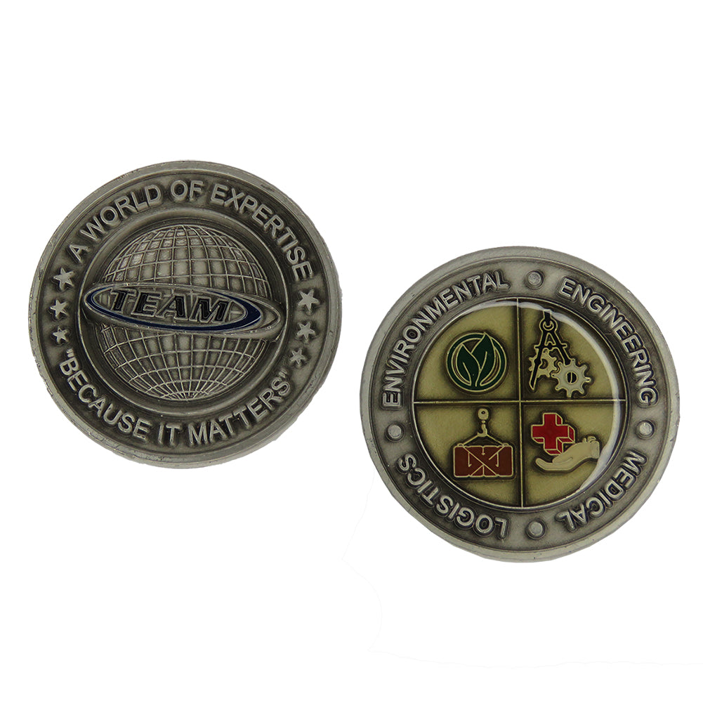 TEAM A world of expertise because it matters Challenge coin