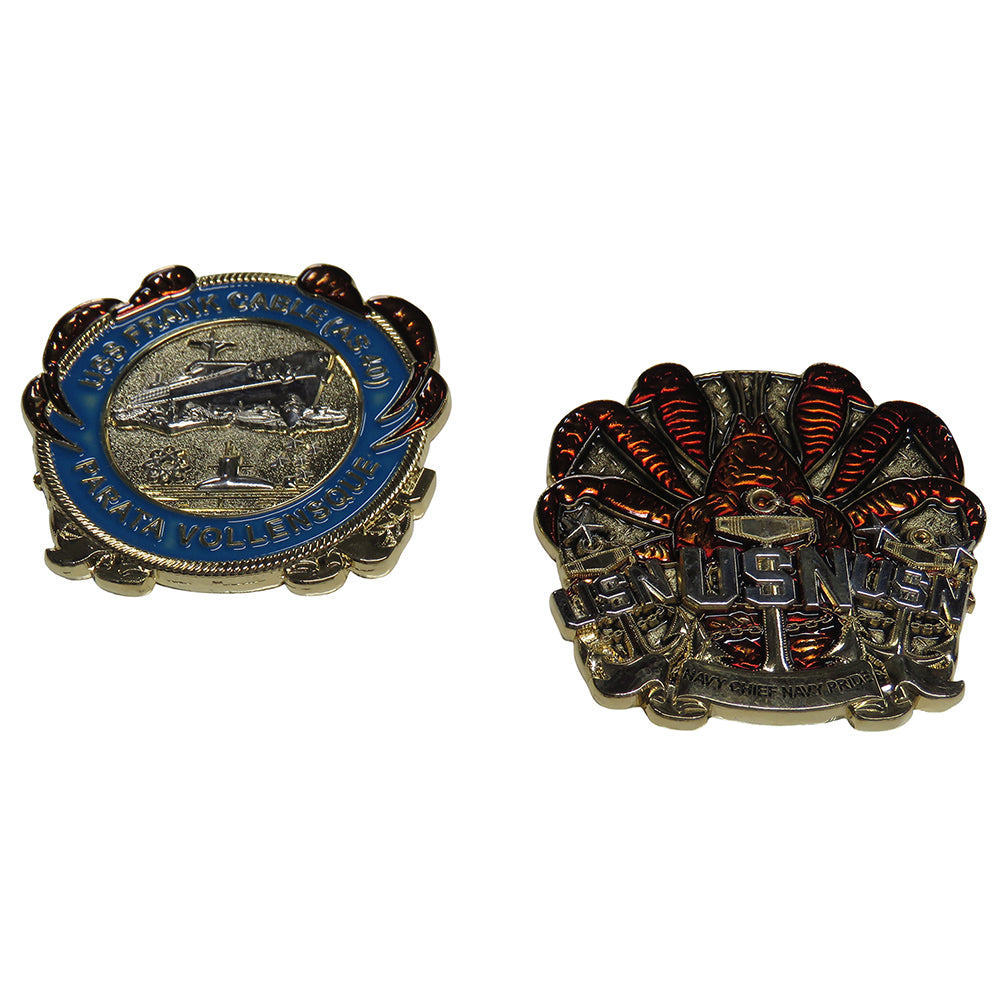 U.S. Navy USS Frank Cable AS40 Challenge Coin Large