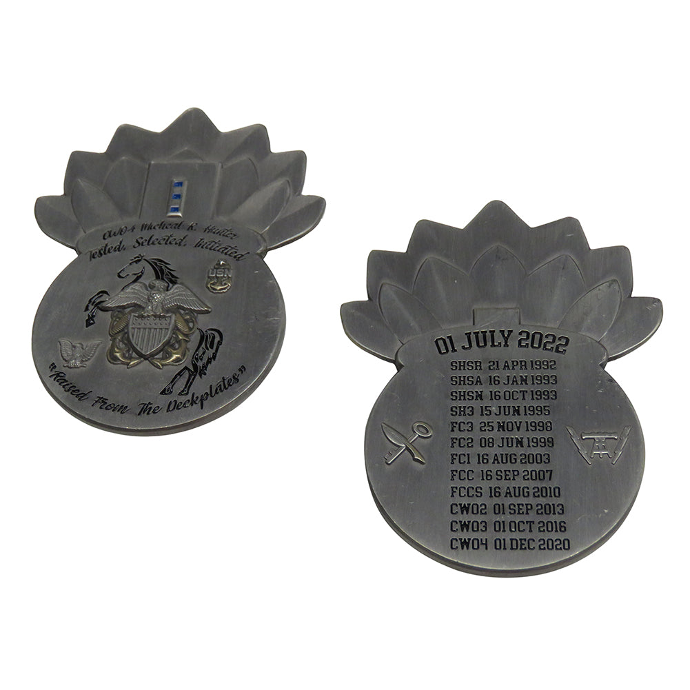 U.S. Navy "Raised from the Deckplate" CWO4 Michael R. Hunter Challenge Coin