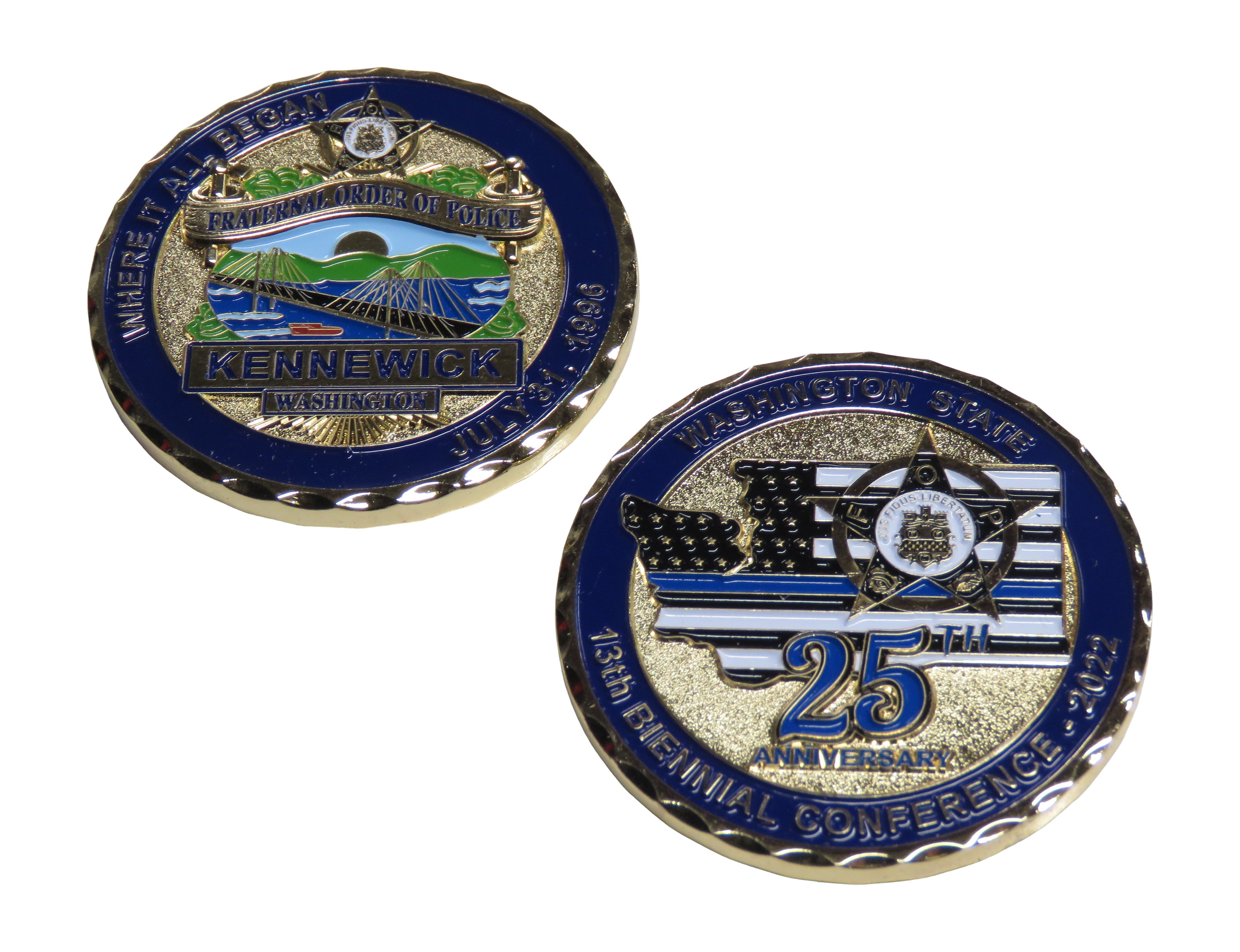 Fraternal Order of Police Kennewick Washington Challenge Coin