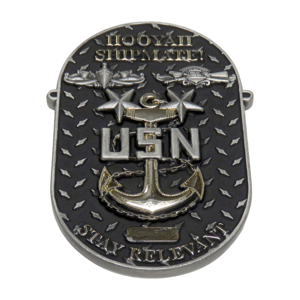 U.S. Navy Ship Shipmate Self "Hooyah Stay Relevant" Challenge Coin