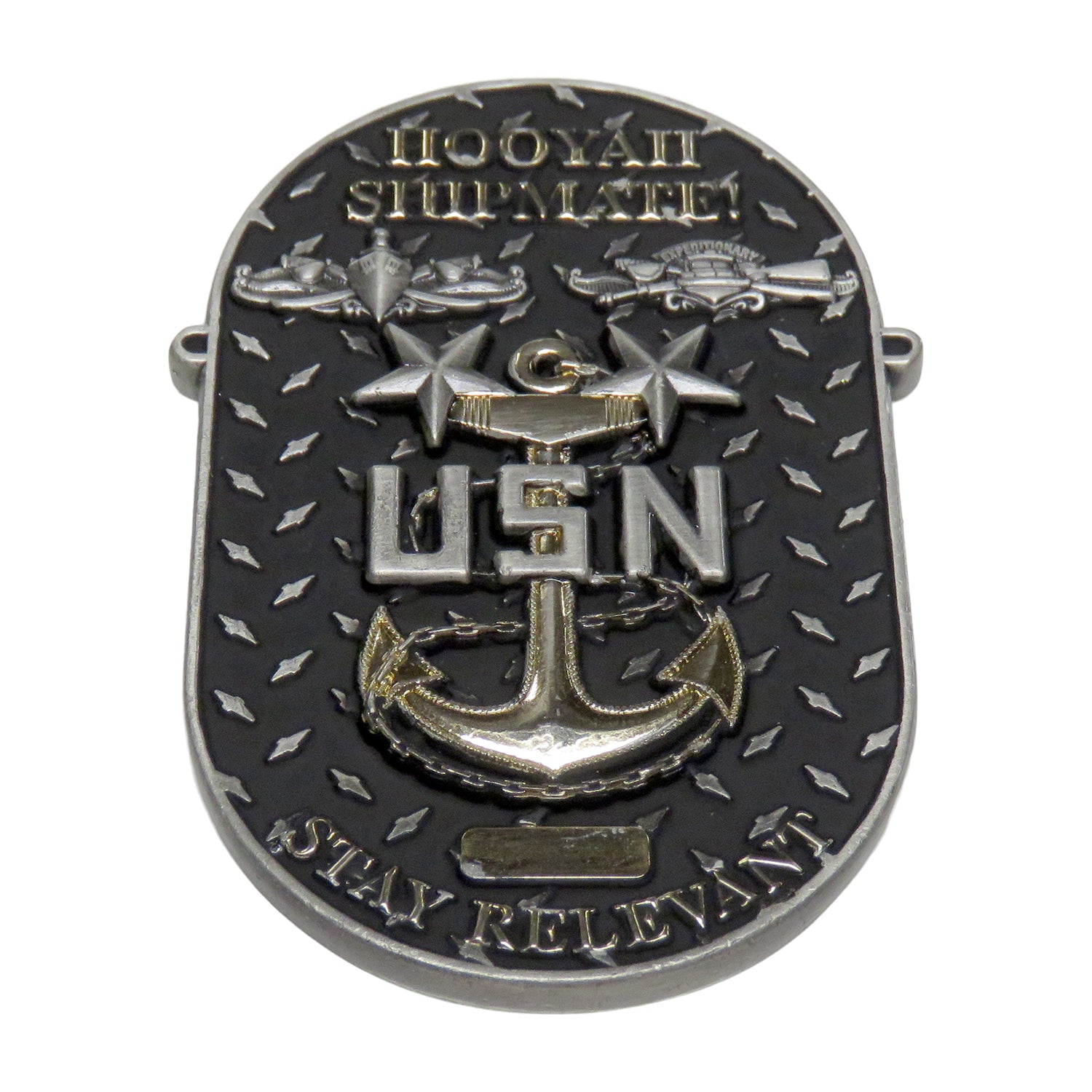 U.S. Navy Ship Shipmate Self "Hooyah Stay Relevant" Challenge Coin
