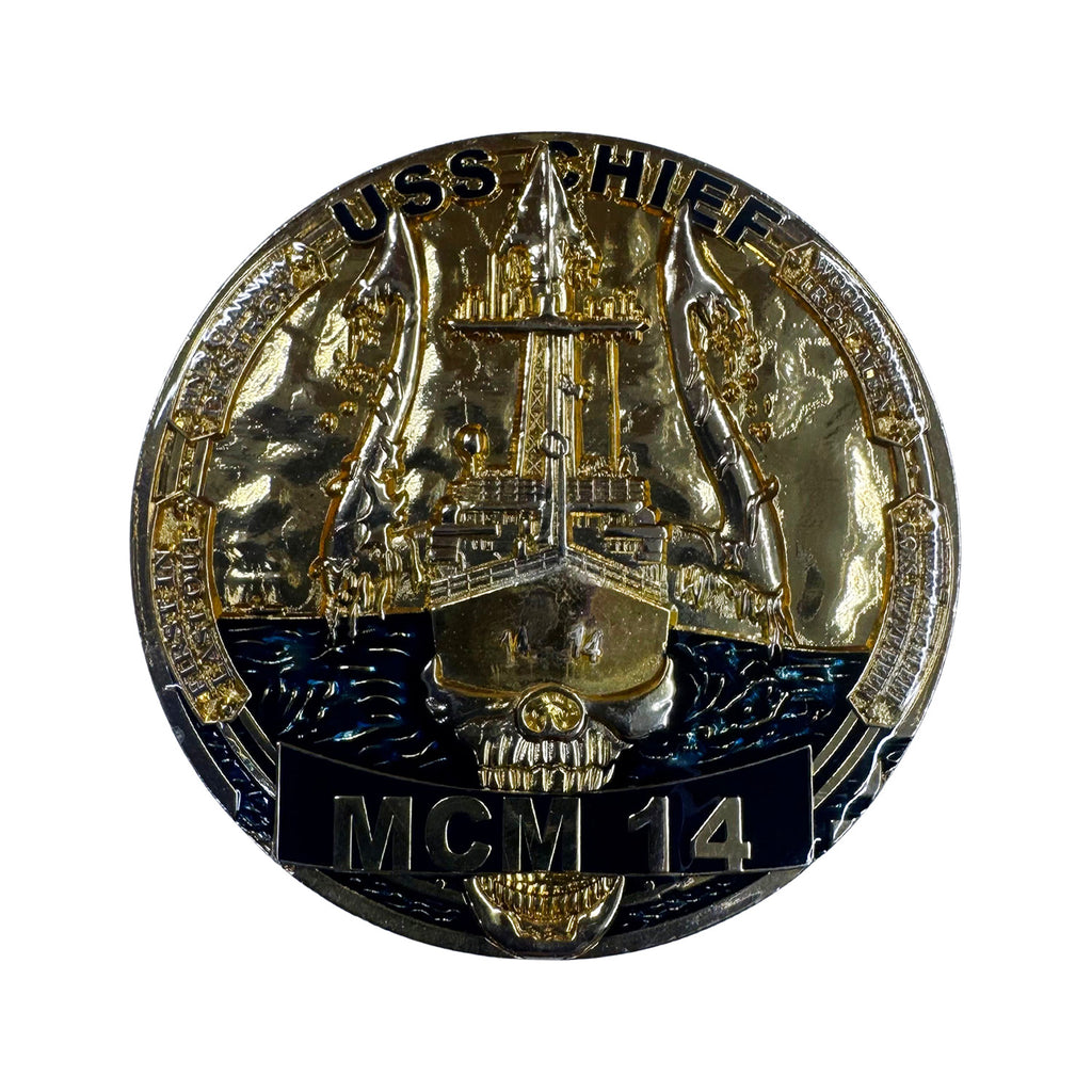 U.S. Navy USS Chief MCM 14 Wooden Ships Iron Men Challenge Coin