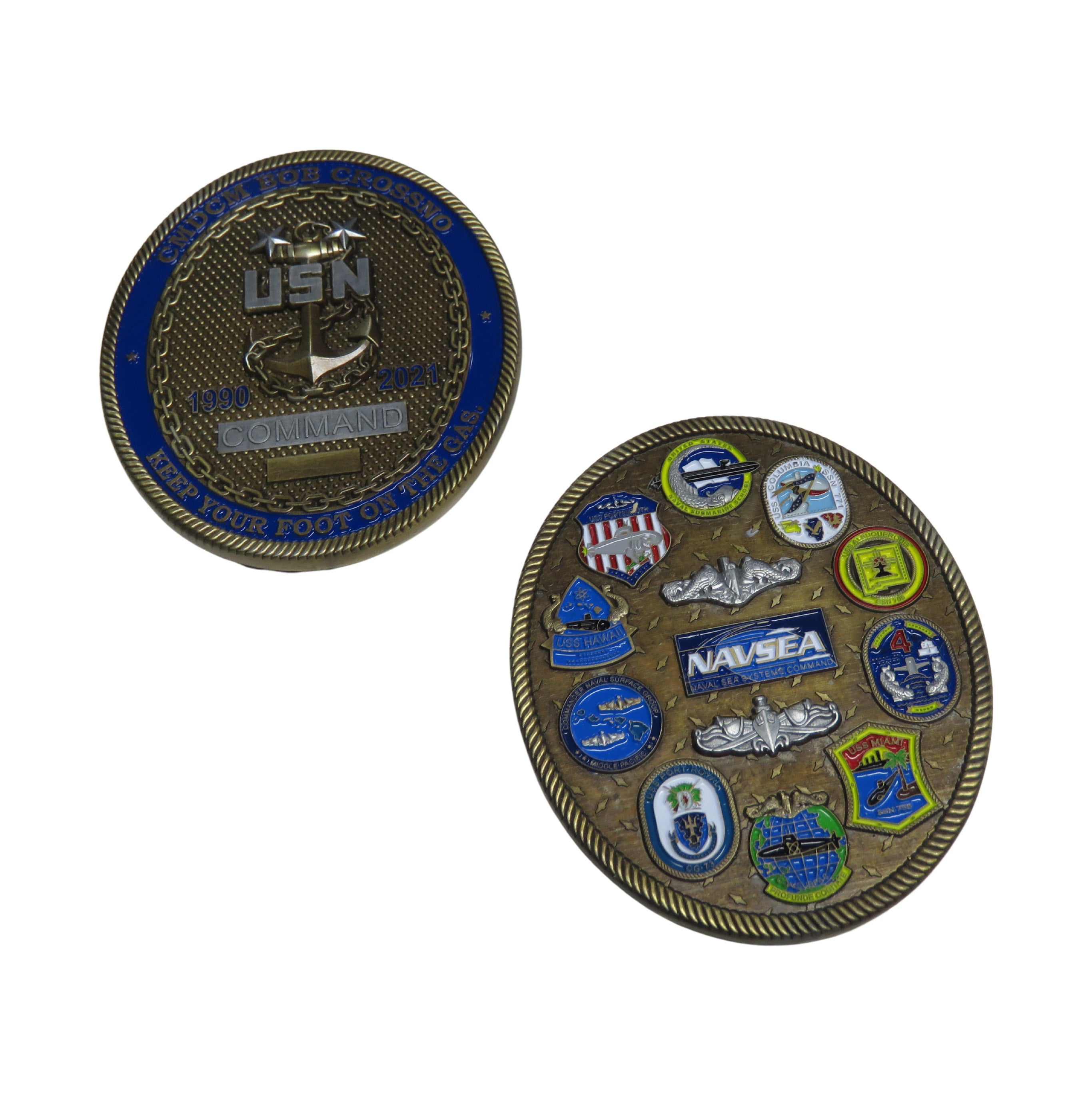Navsea CMDCM Bob Crossno Challenge Coin