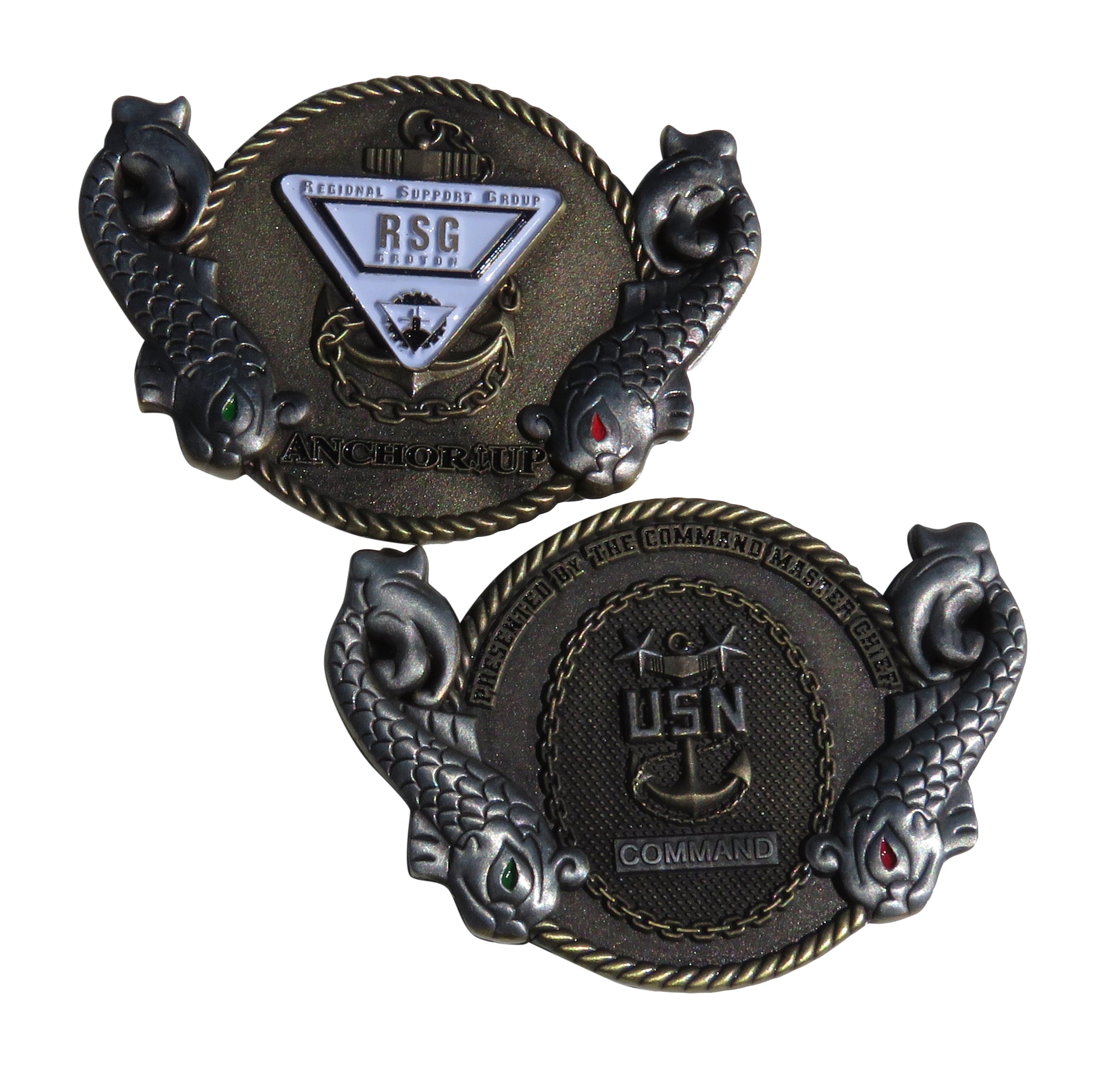 US Navy Regional Support Group Groton Challenge Coin