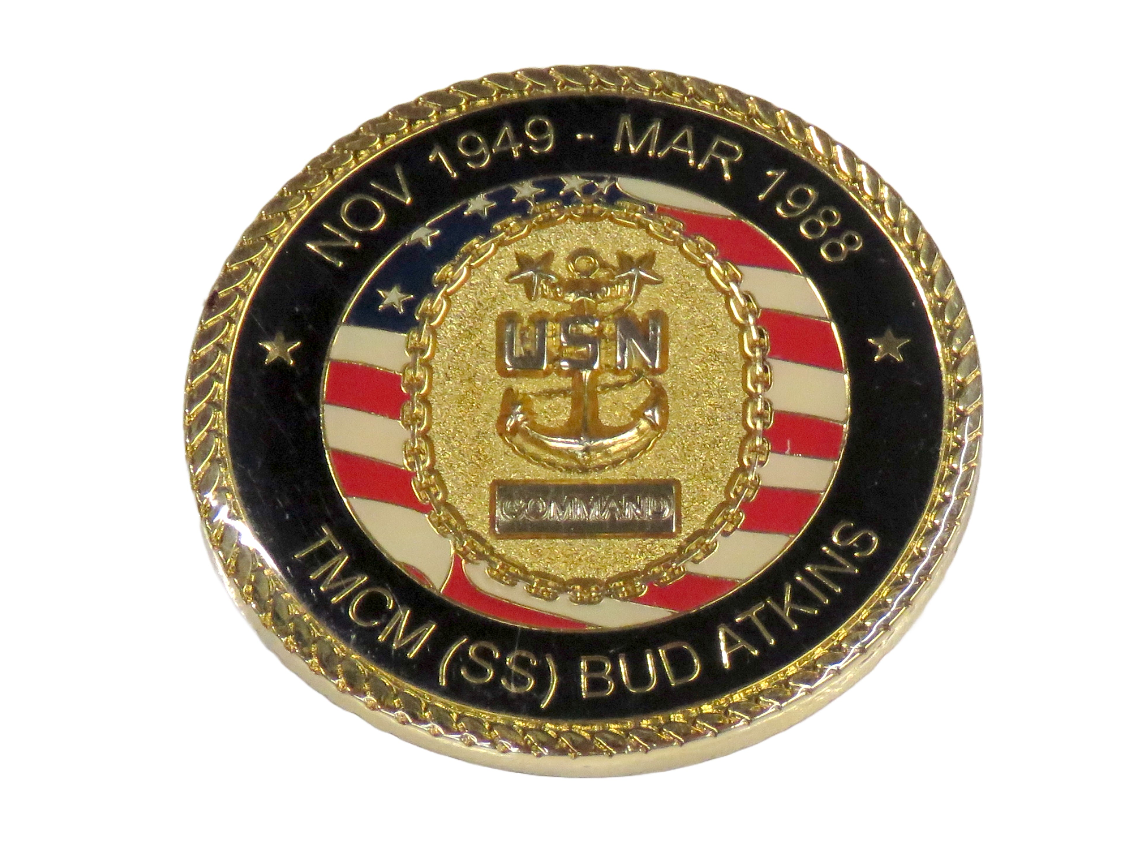 CMC Comsubgru 9 CMC Comsubgru 2  TMCM (SS) Bud Atkins U.S. Navy Challenge Coin