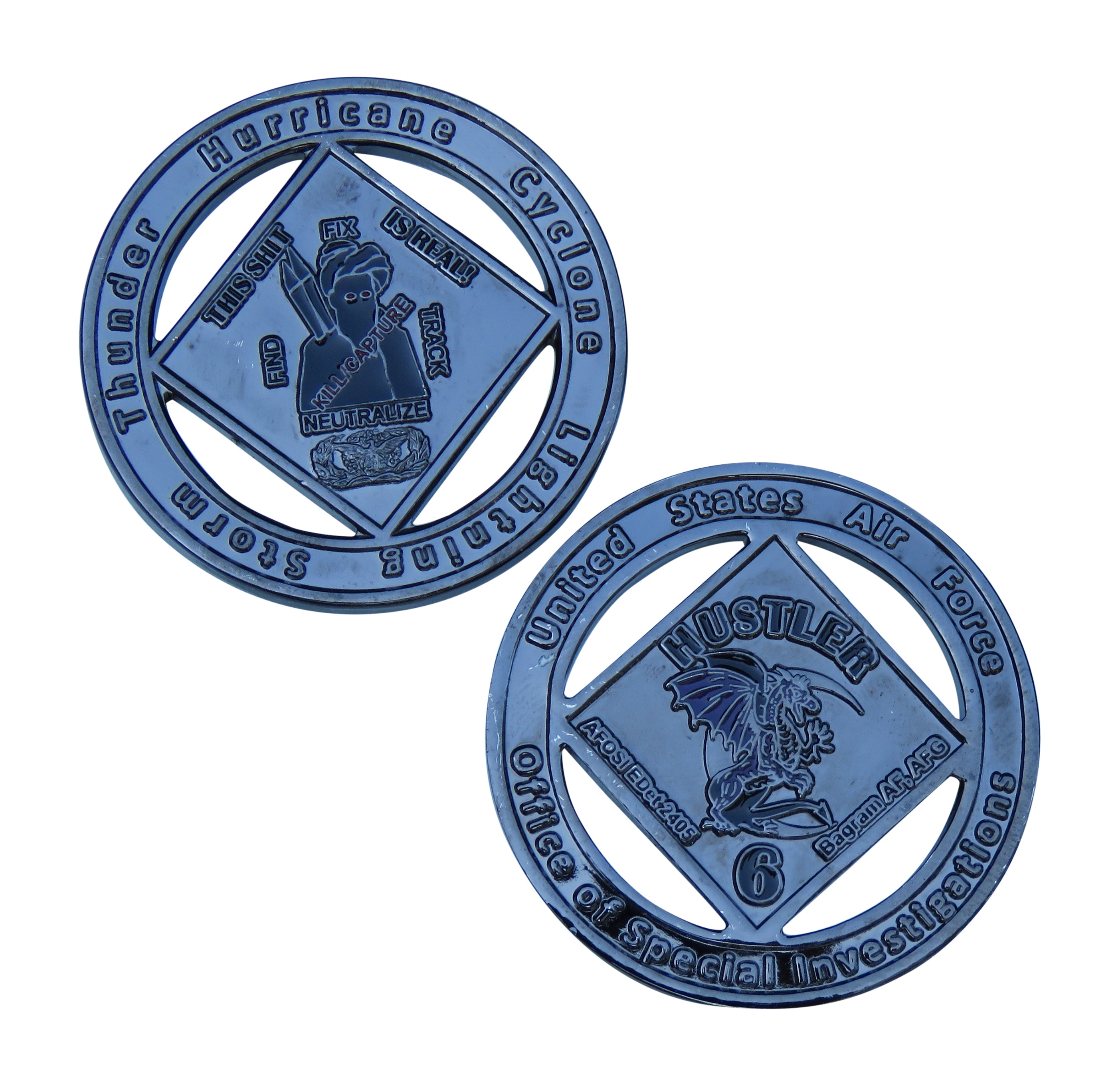 USAF Thunder Hurricane Cyclone Lightning Storm Challenge Coin