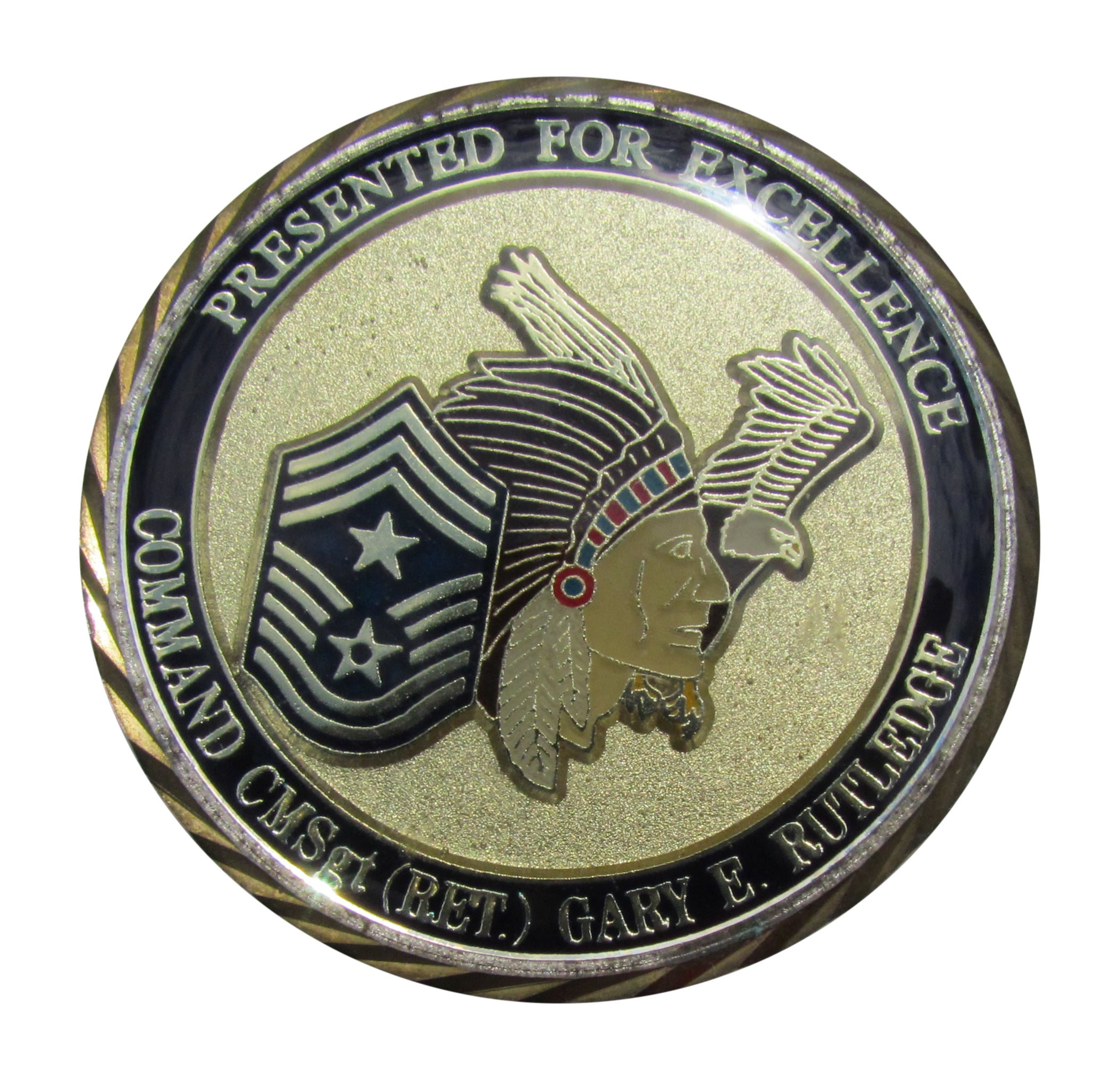 USAF Command CMSgt. (Ret.) Gary E. Rutledge 39 Years of Service Challenge Coin