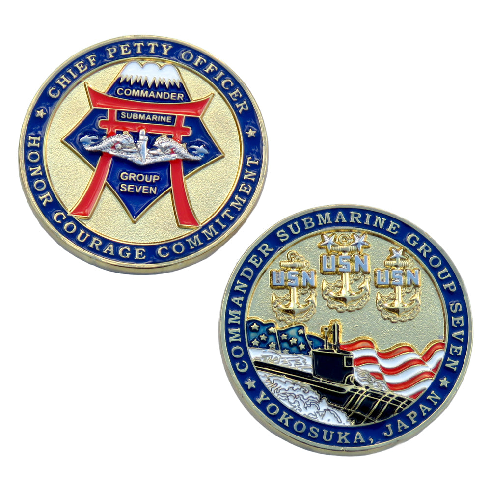 US Navy Chief Petty Officer Submarine Group 7 Yokosuka JP Challenge Coin