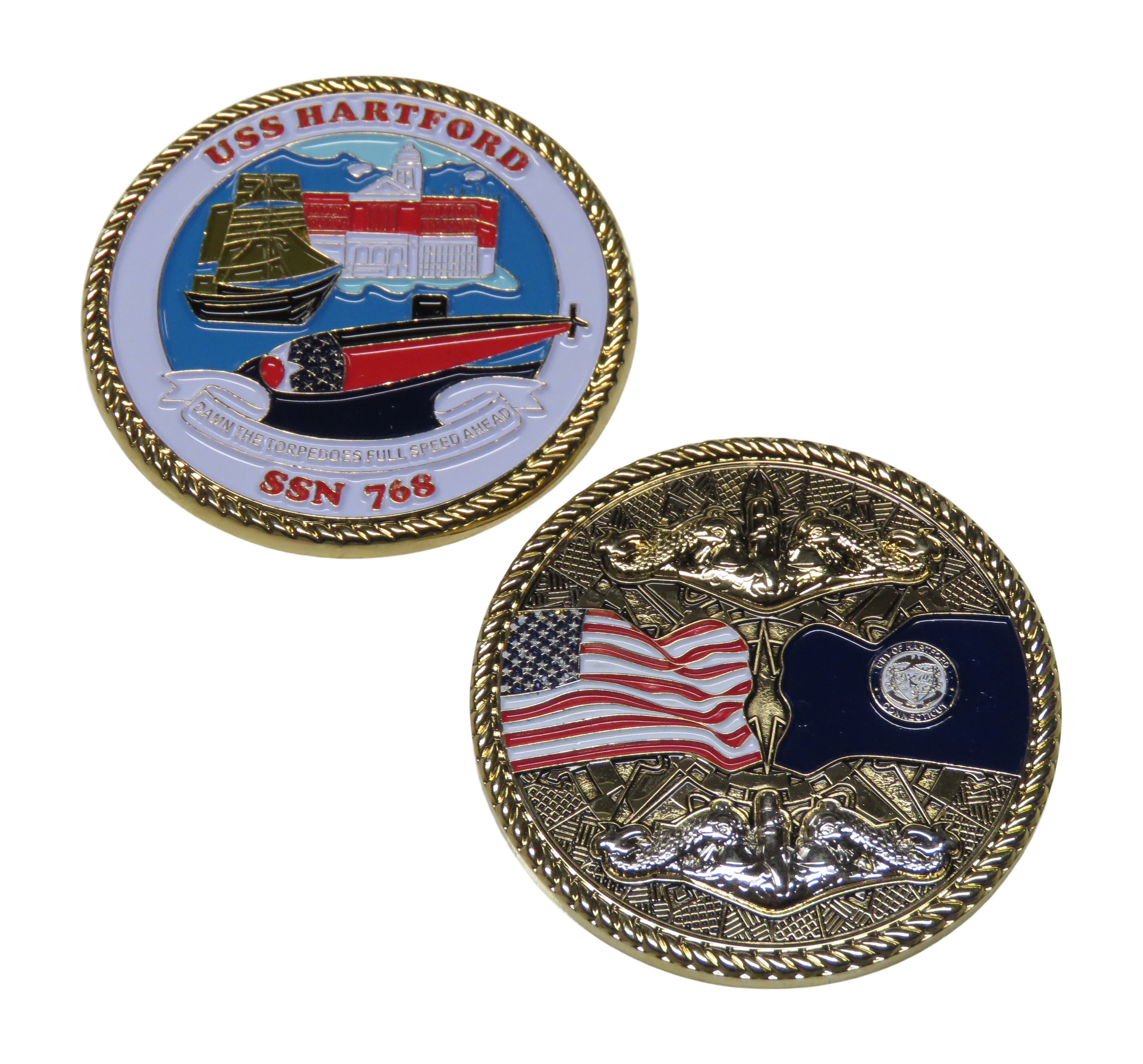 U.S. Navy USS Hartford SSN 768 Challenge Coin