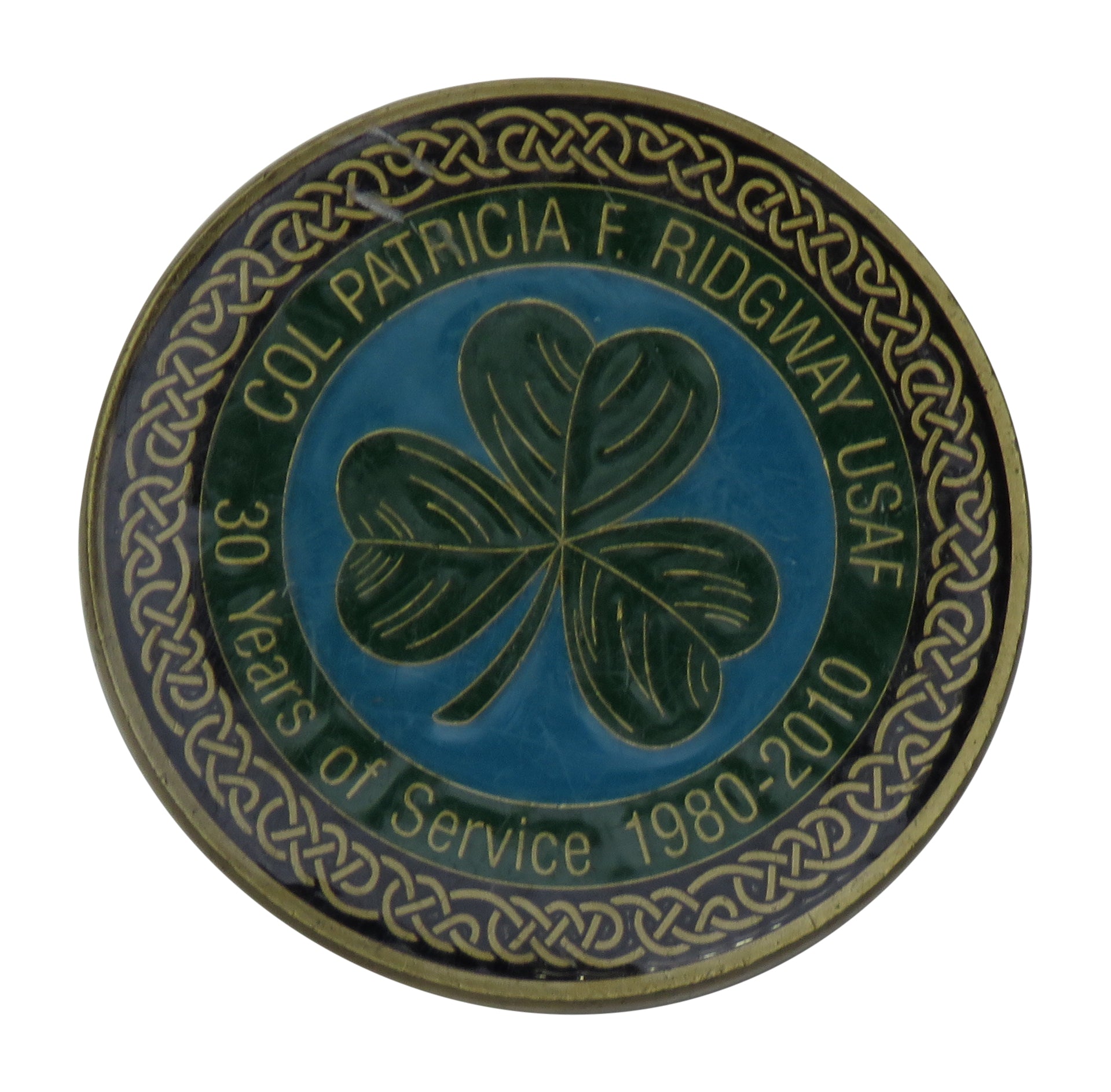 USAF Col Patricia F. Ridgway, 30 Years of Service Challenge Coin