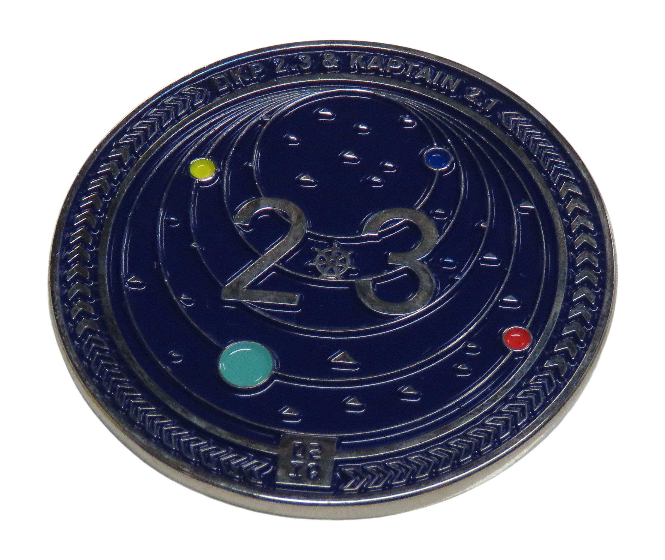 DKP 2.3 and Kaptain 2.1 23 D2 IQ Challenge Coin