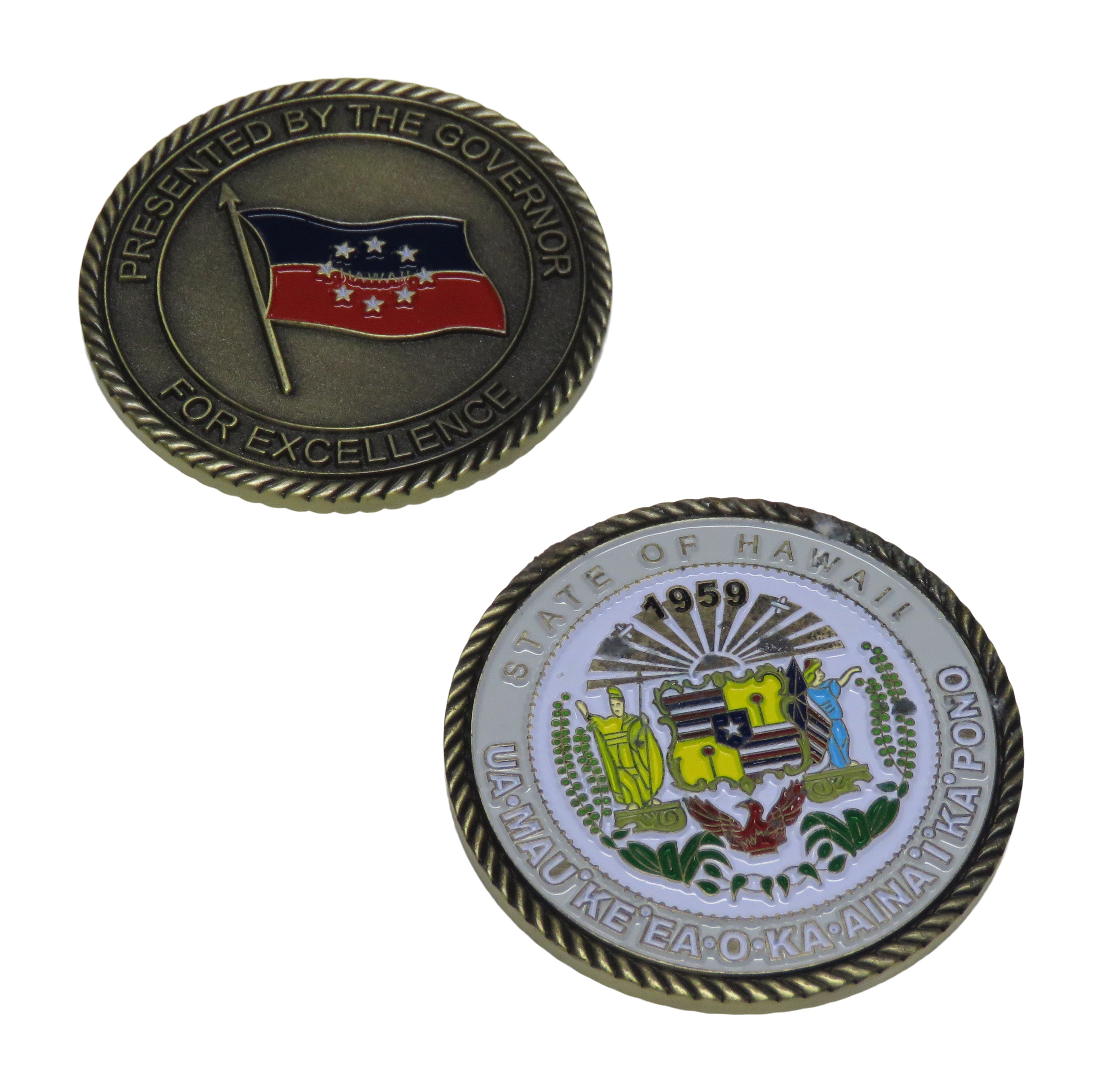 State of Hawaii UA MAU KE EA O KA AINA I KA PONO Challenge Coin