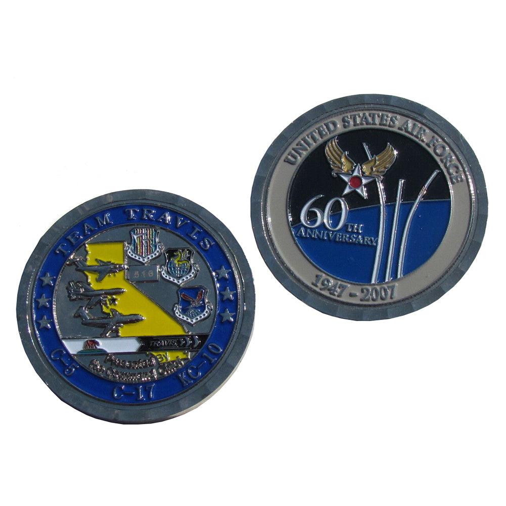US Air Force 60th Anniversary Team Travis 1947-2007 Challenge Coin