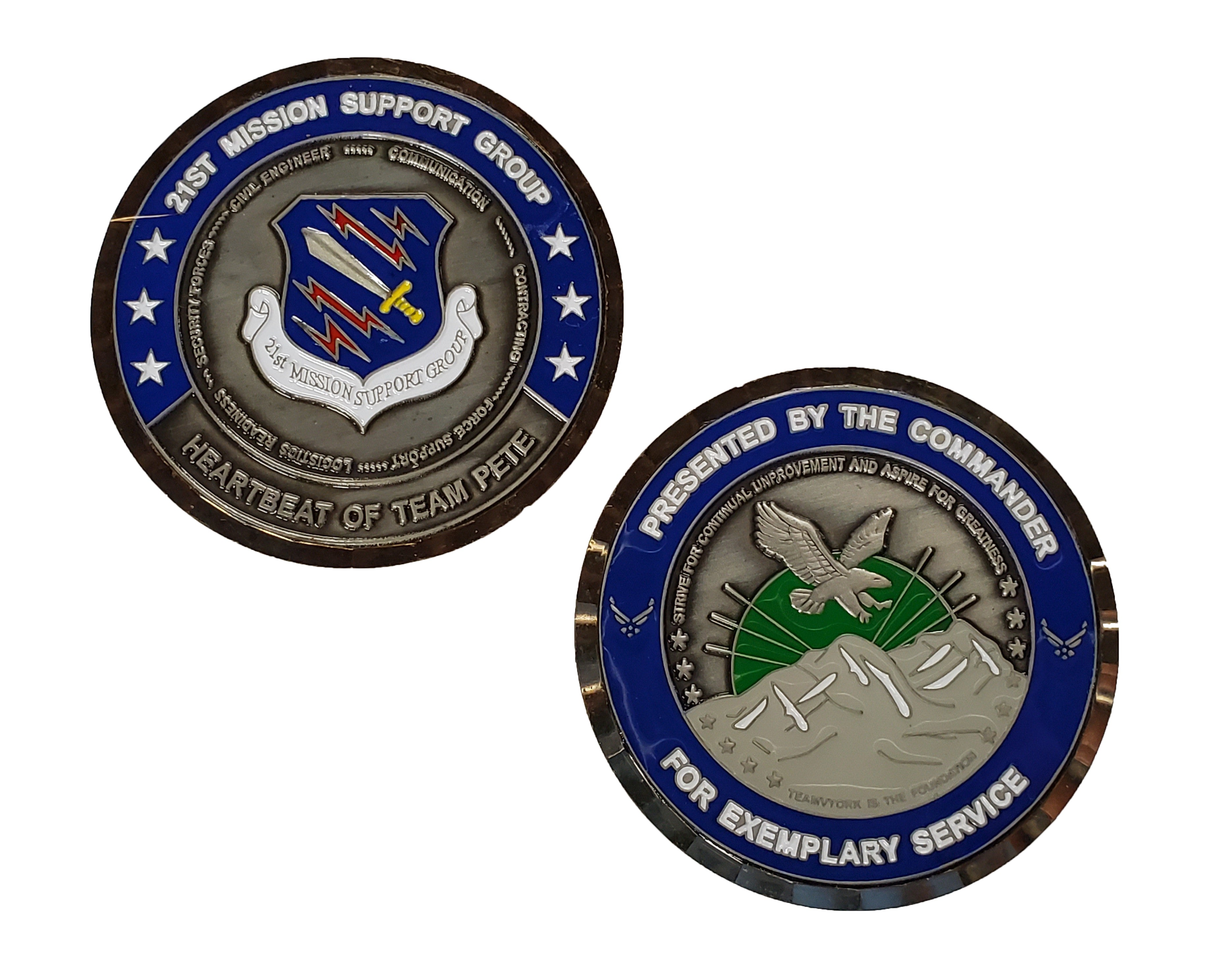 21st Mission Support Group Heartbeat of Team Pete Challenge coin