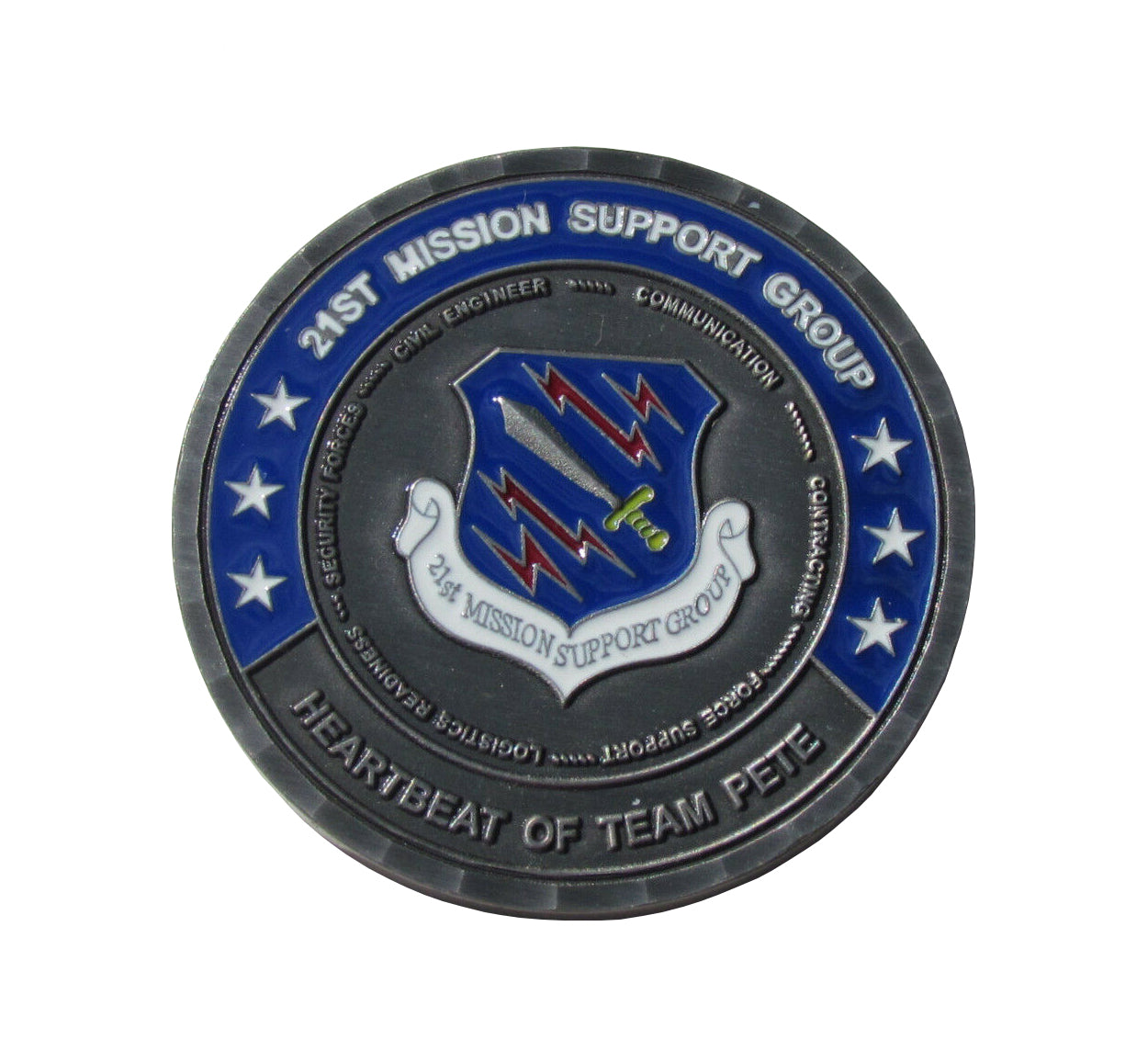 21st Mission Support Group Heartbeat of Team Pete Challenge coin