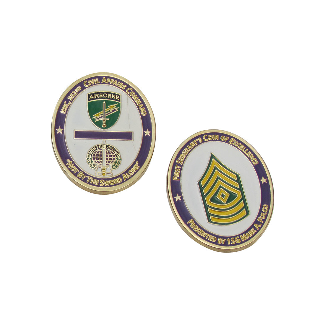US Army Airborne HHC 352nd Civil Affairs command Challenge Coin