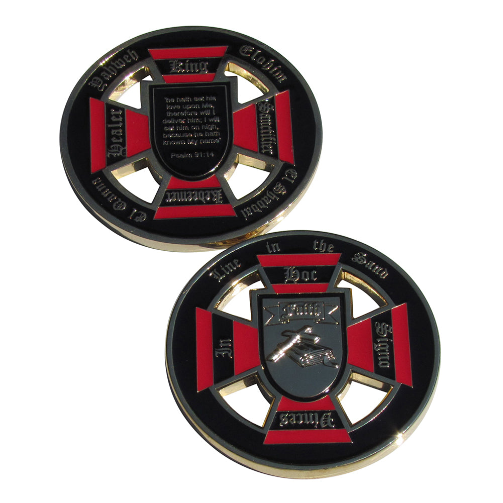 Psalm 91:14 Line in the Sand Challenge Coin