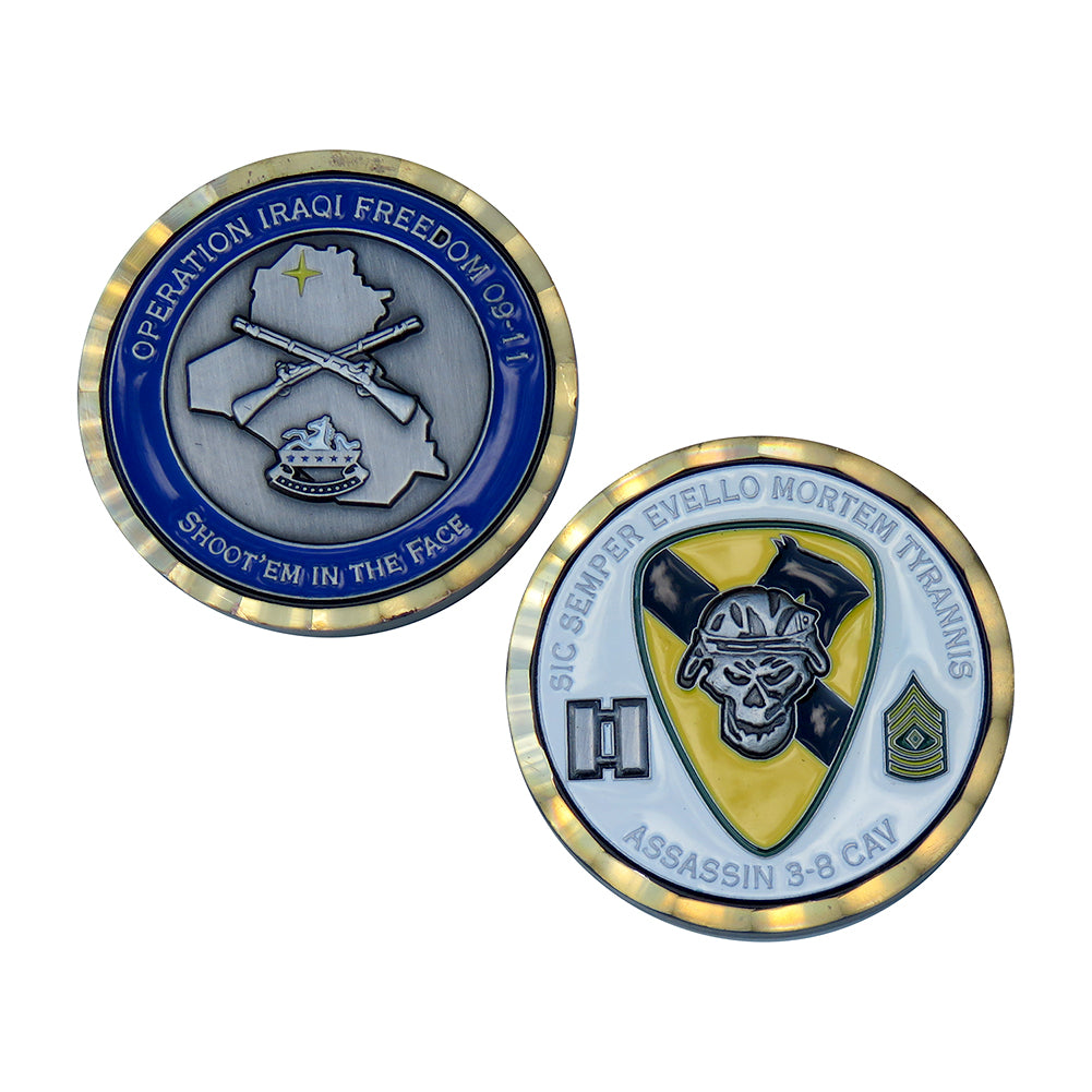 US Army Operation Iraqi Freedom 09-11,Assasin 3-8 CAV Challenge Coin