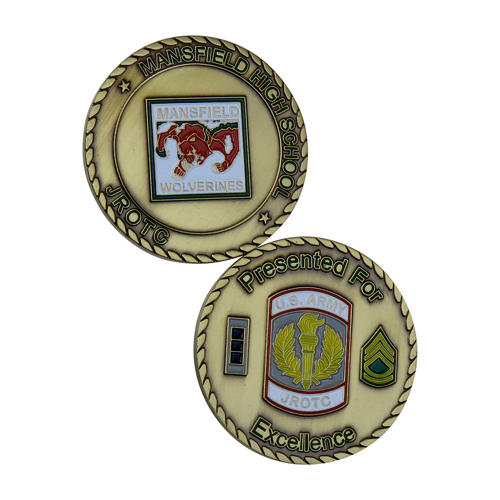 US Army JROTC Mansfield High School Challenge Coin